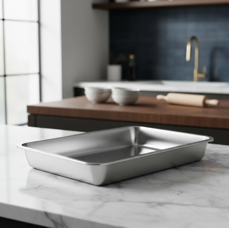 Bandeja Fuente Acero Inoxidable Gastron mica 45x35x4 8cm-2