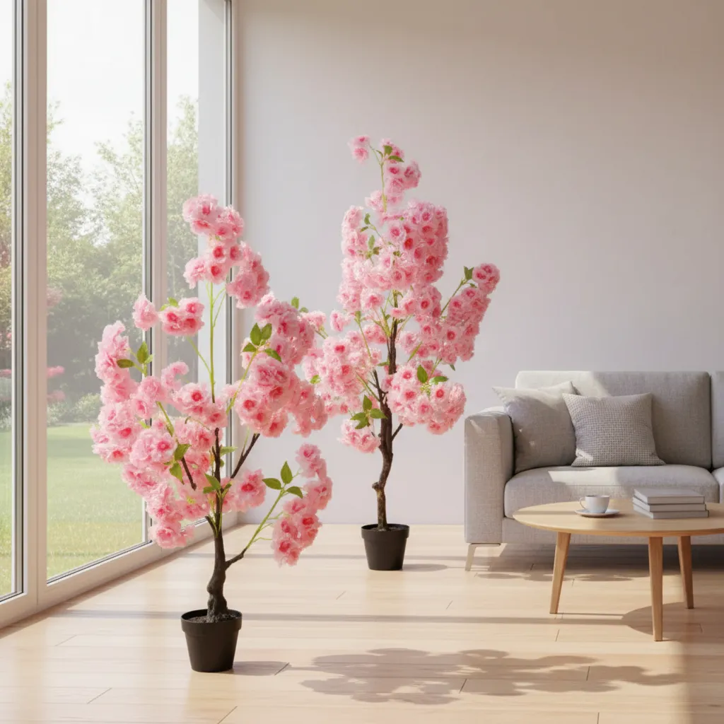 Arbol Cerezo Sakura Artificial De Hogar Con Macetero 1,50cm-3