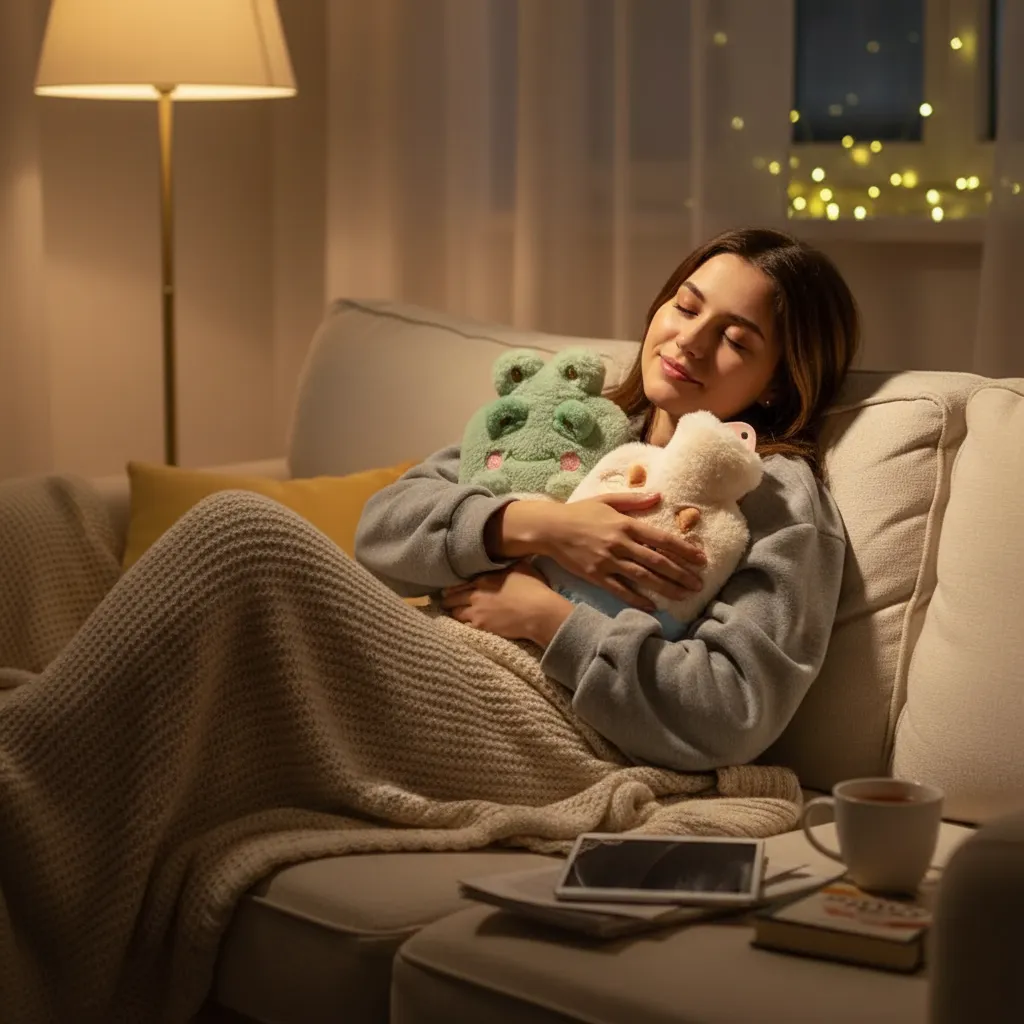 Guatero Bolsa De Agua Caliente Con Funda De Peluche 1000ml-2