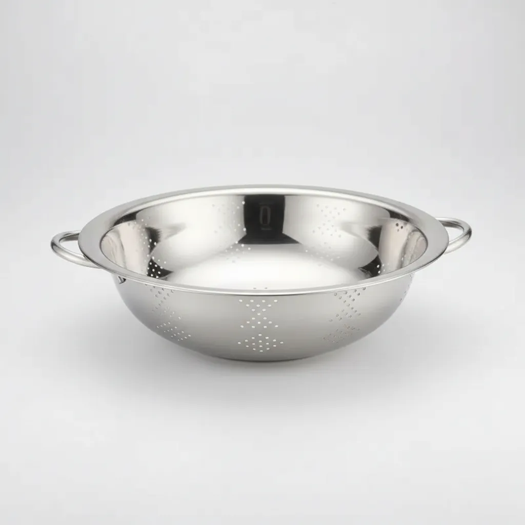 Colador Acero Inoxidable Con Asas Para Cocina 24cm-3