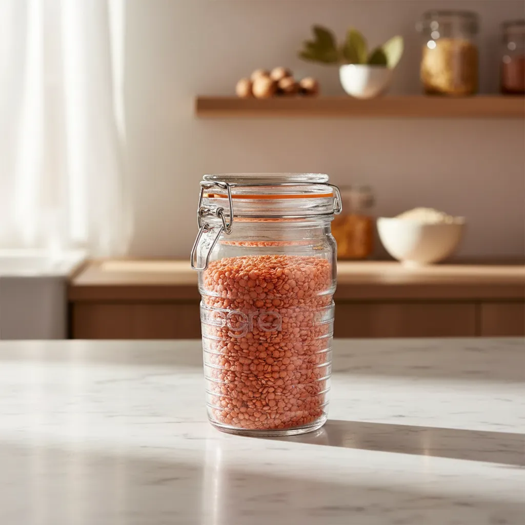 Frasco De Vidrio Hermetico Con Tapa Para Cocina 1 Litro-2