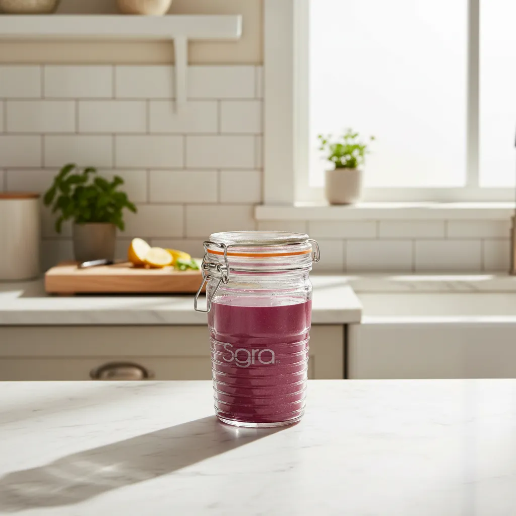 Frasco De Vidrio Hermetico Con Tapa Para Cocina 1 Litro-3