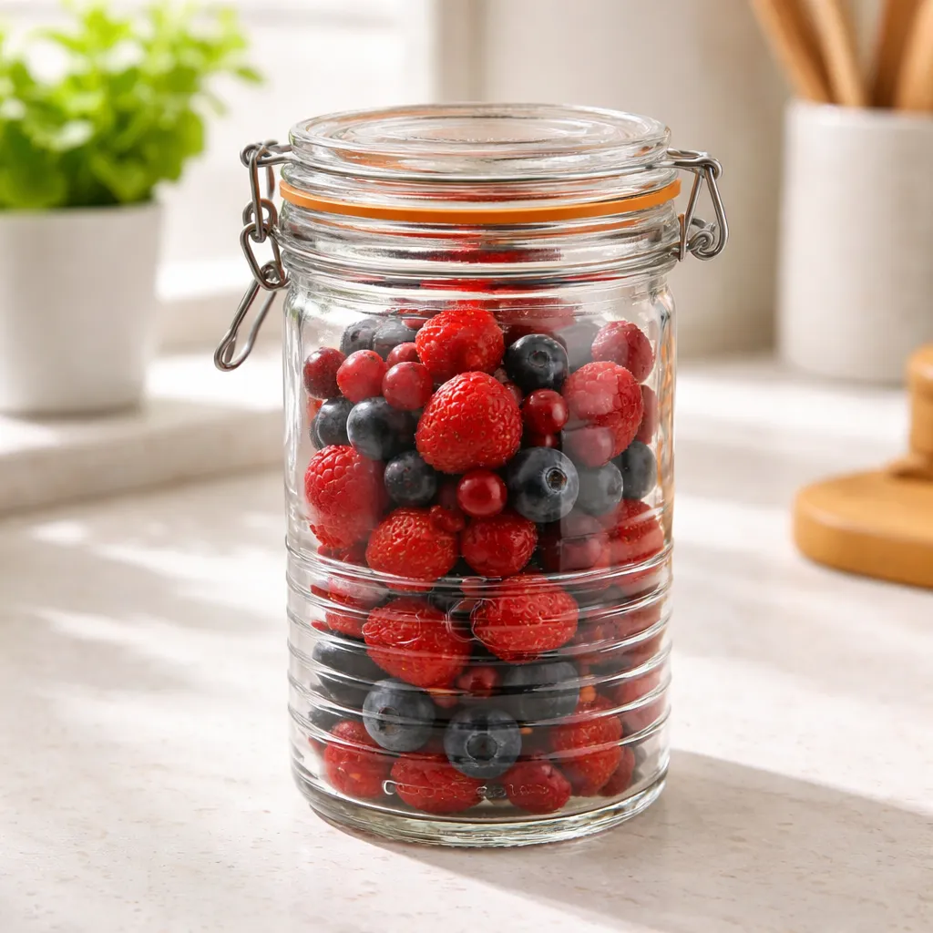 Frasco De Vidrio Hermetico Con Tapa Para Cocina 1 Litro-4