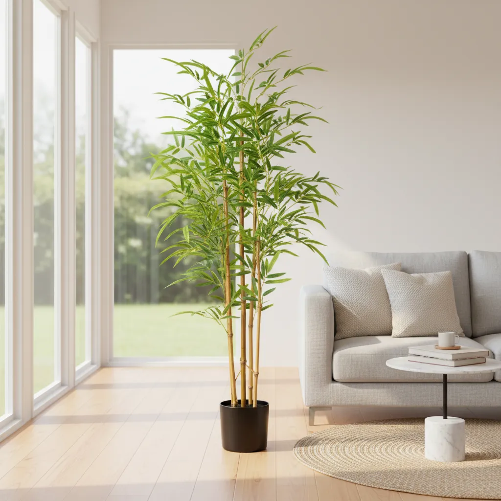 Planta Bambu Artificial Decorativa Grande Macetero 1,20cm-1