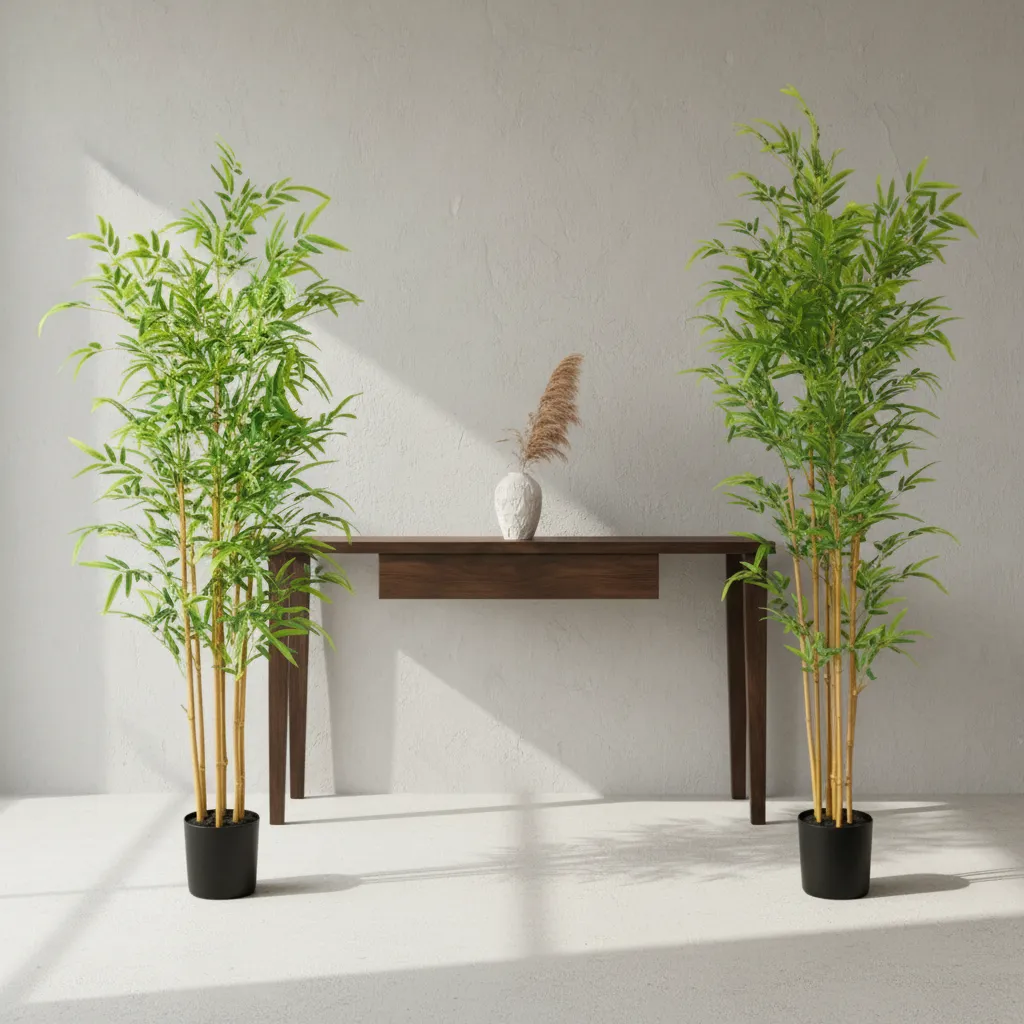 Planta Bambu Artificial Decorativa Grande Macetero 1,20cm-4