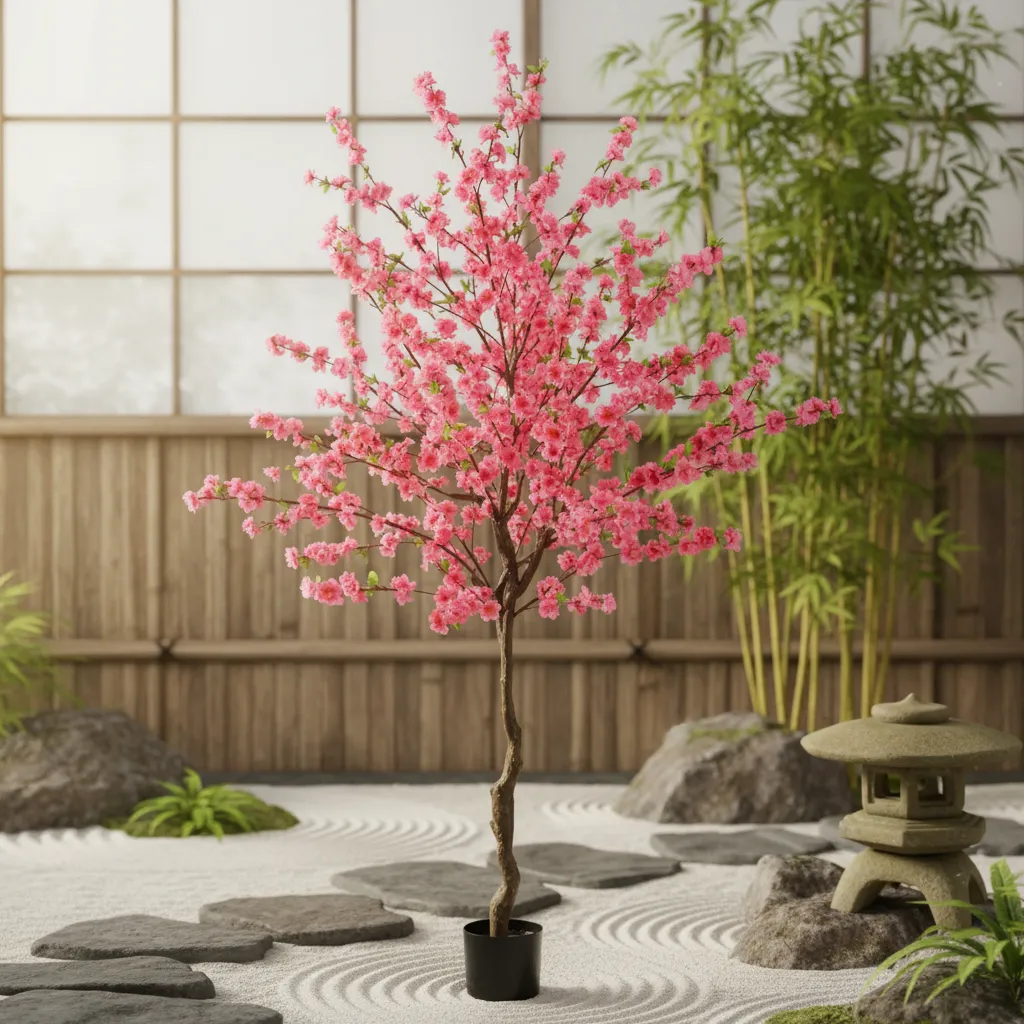 Planta Artificial Cerezo Sakura Hogar Con Macetero 1,50cm-3