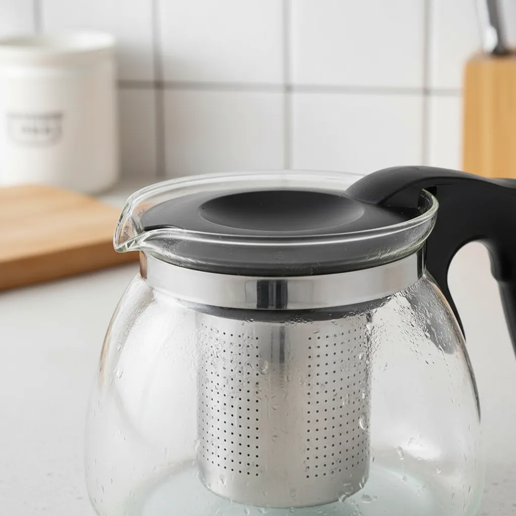 Tetera De Vidrio Con Infusor De Acero Inoxidable 1100ml-1