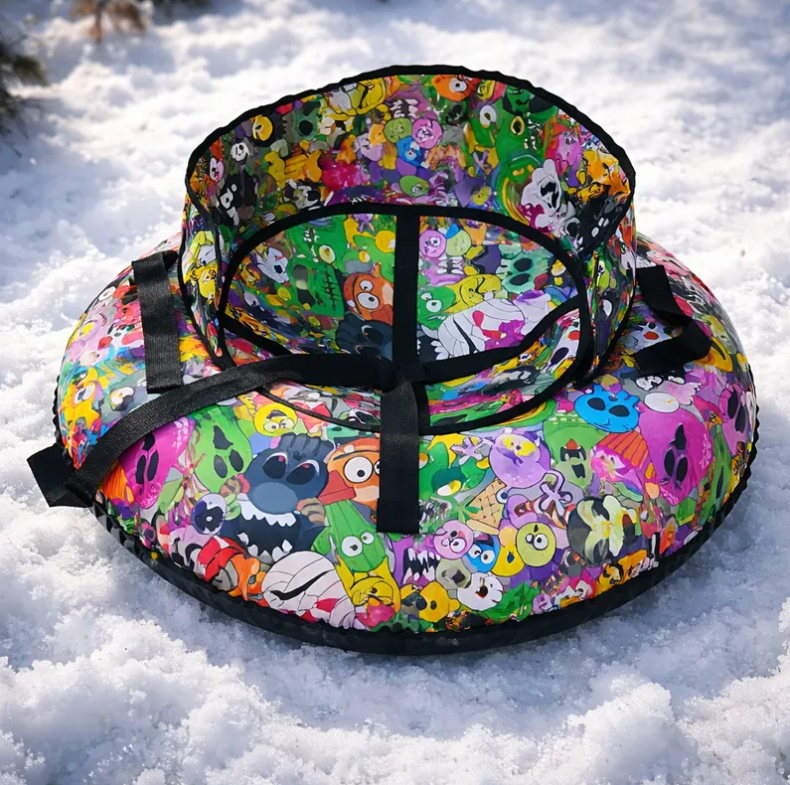 Trineo Inflable Para Nieve 100cm Con Asiento Y Manillas-4