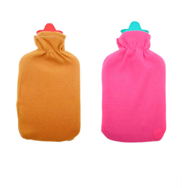 Set 2 Guatero De Goma Con Funda De Polar Calientamano 2000ml-2