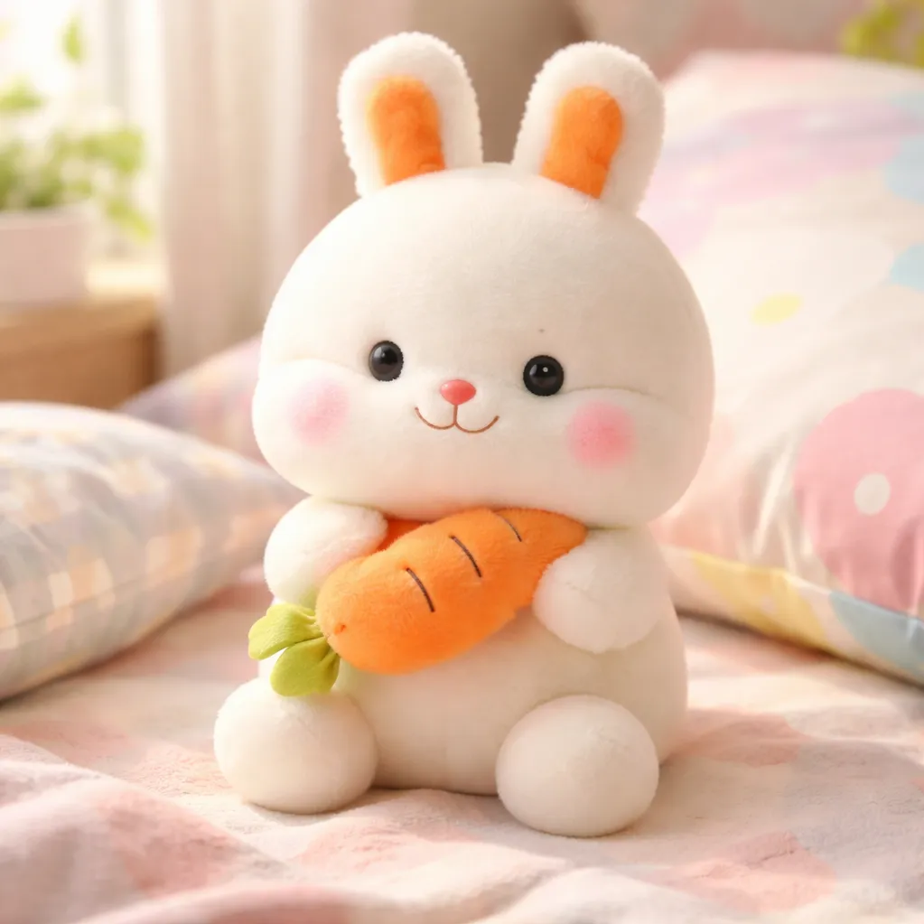 Peluche Conejo Kawaii Con Zanahoria 21 Cm-3