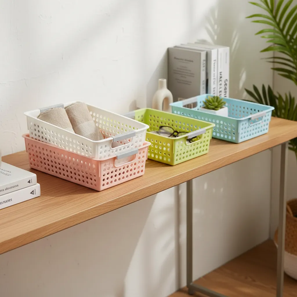 Caja Canasto Organizador Plastico Rectangular 35x26x8cm-3