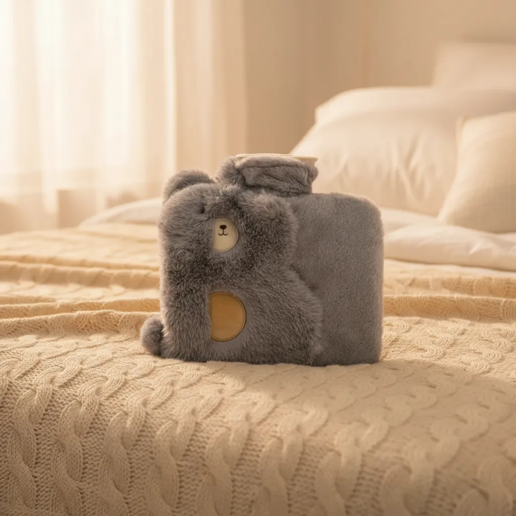 Guatero Bolsa De Agua Caliente Forro De Peluche 23 5x22 5cm-3