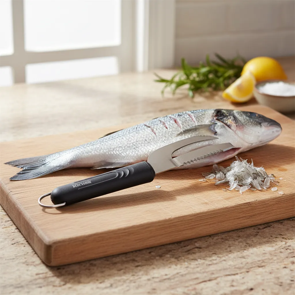Cuchillo Desescamador De Pescado 2 En 1 Acero Inoxidable-3