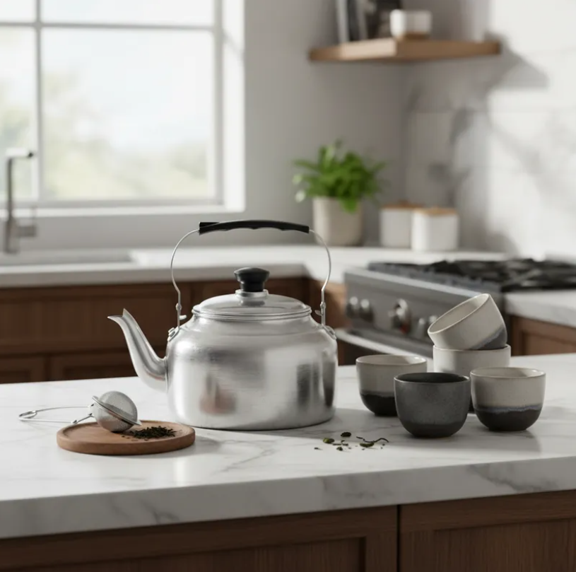 Tetera De Aluminio 3 Litros Con Mango Negro-3