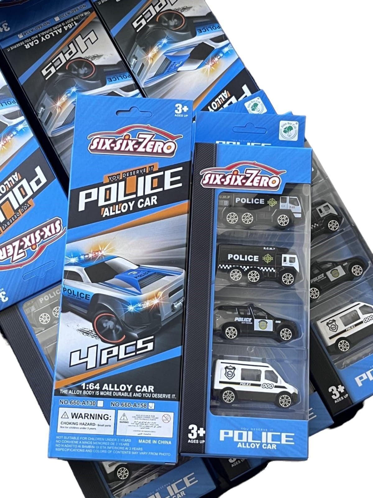 2 set de 4 autos metalicos a eleccion; policia, bombero o basura ¡ideal para regalo!-4