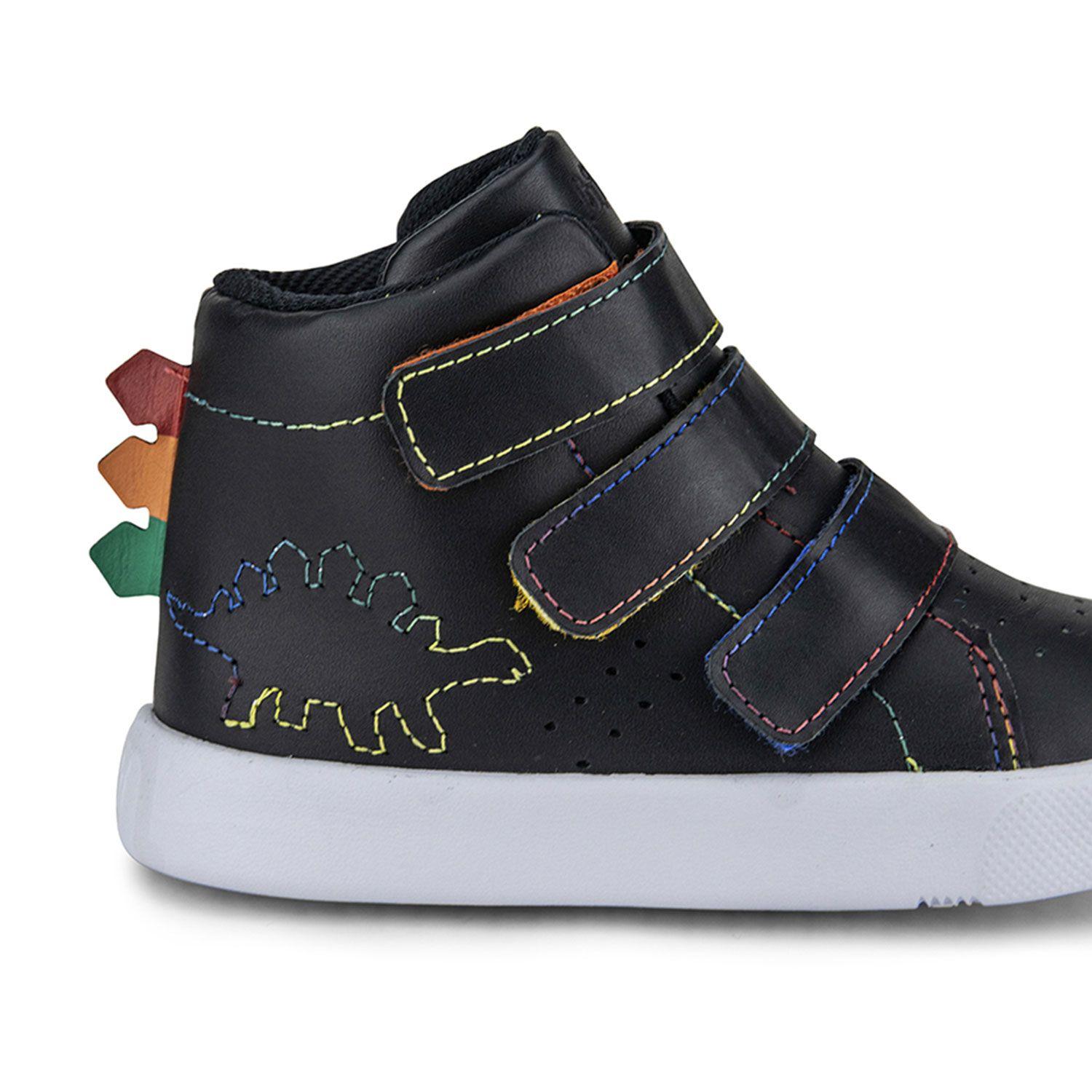 Zapatillas Caña Alta Dinosaurio Agility Mini II Negro Bibi.-4