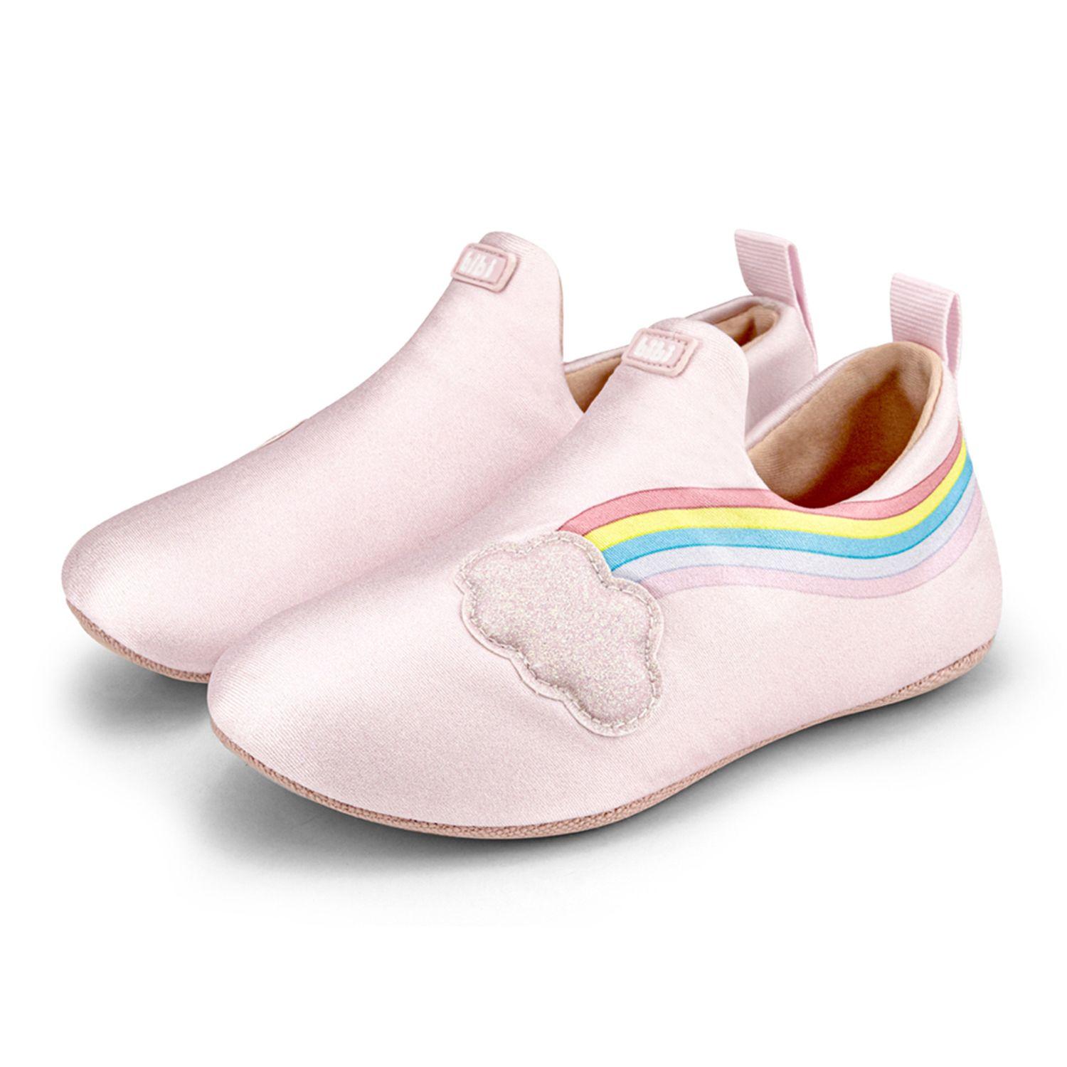 Zapatillas Indoor Plantuflas 2 Way Arcoiris Rosado Niña Bibi-2