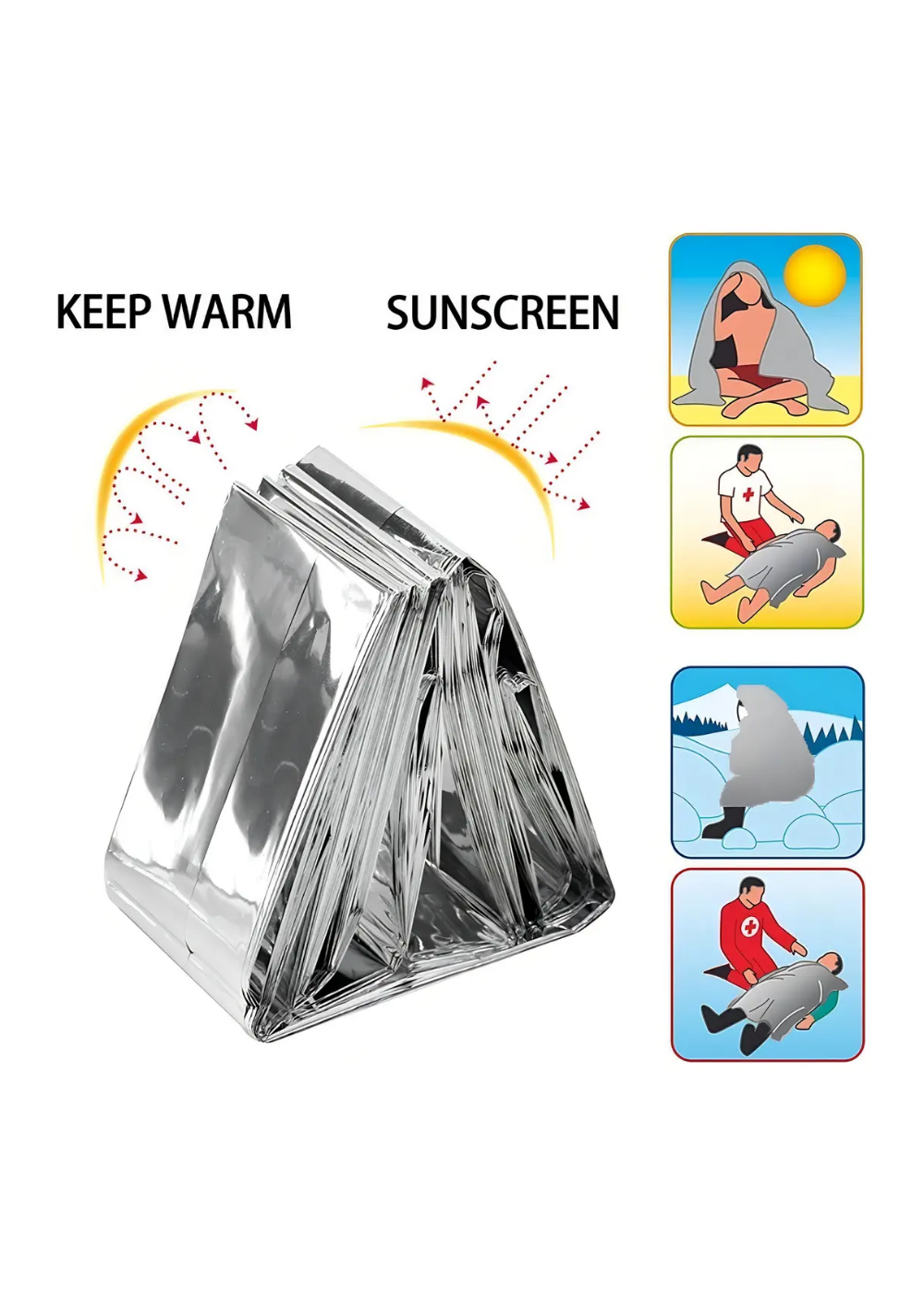 Pack 3 Mantas Termicas Emergencia Supervivencia 130x210cm-4