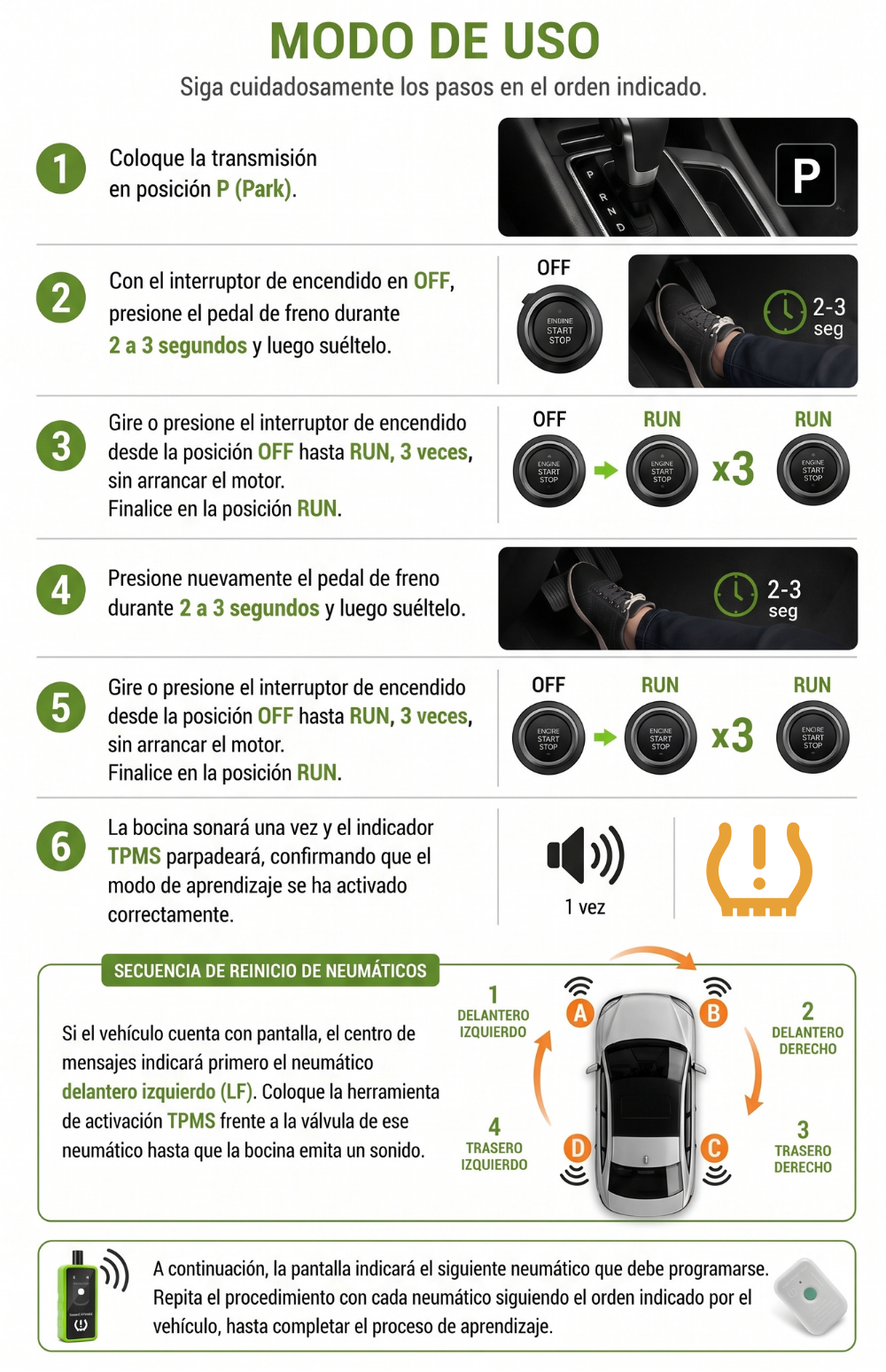 Programador Sensor Presion Neumaticos Tpms Ford-5