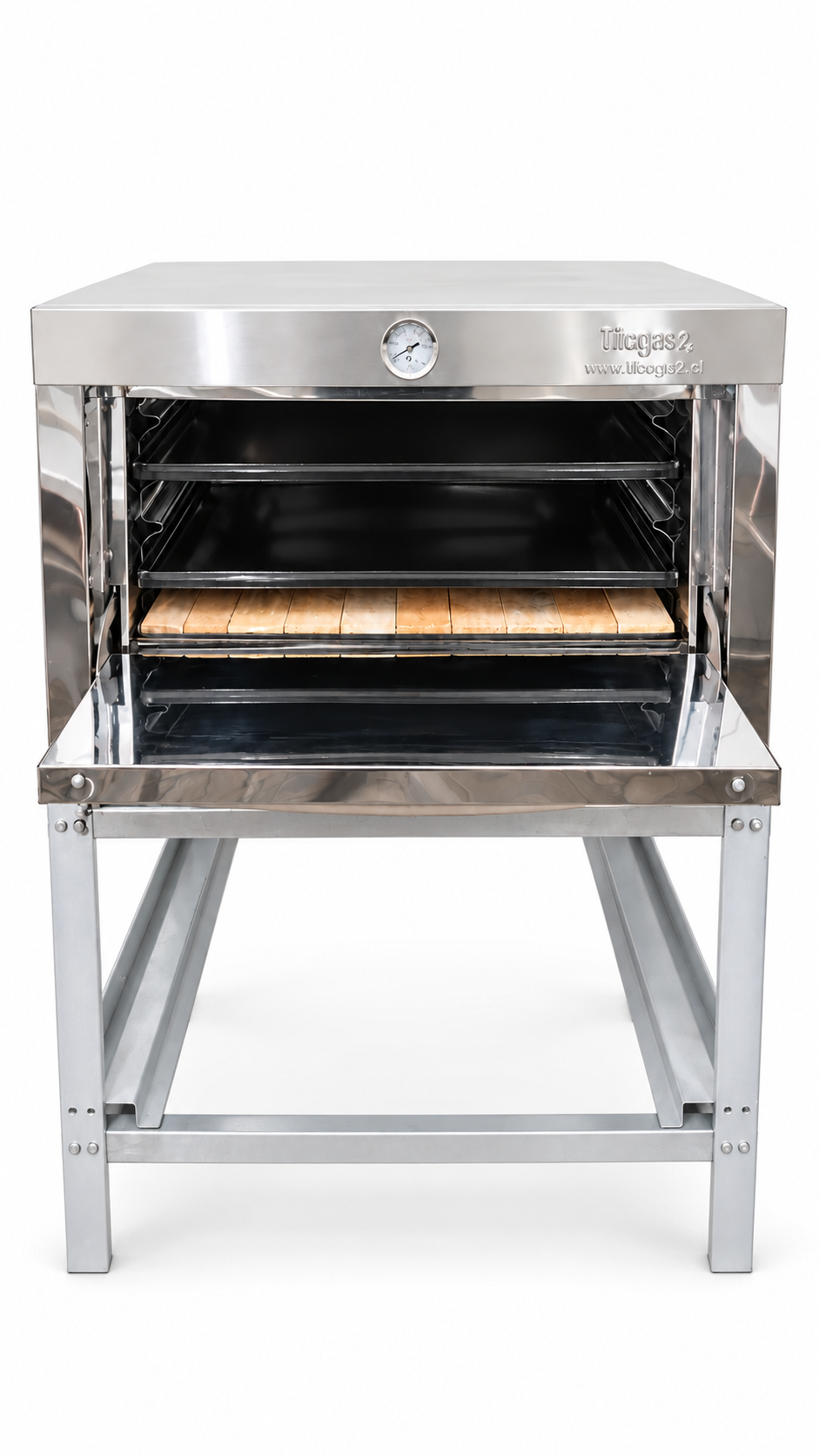 Horno industrial a gas 2 bandejas 65x58 cm-0