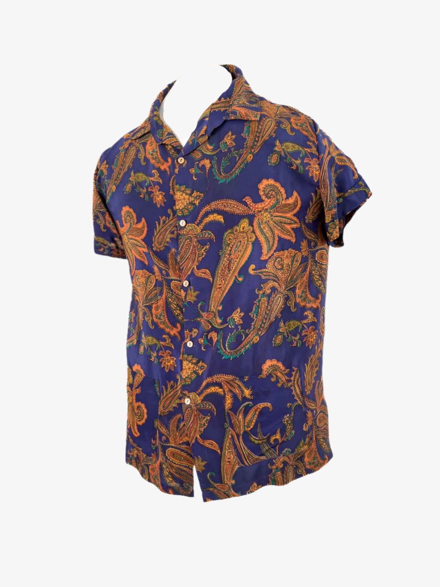 Camisa para Dos Azul Seda-3
