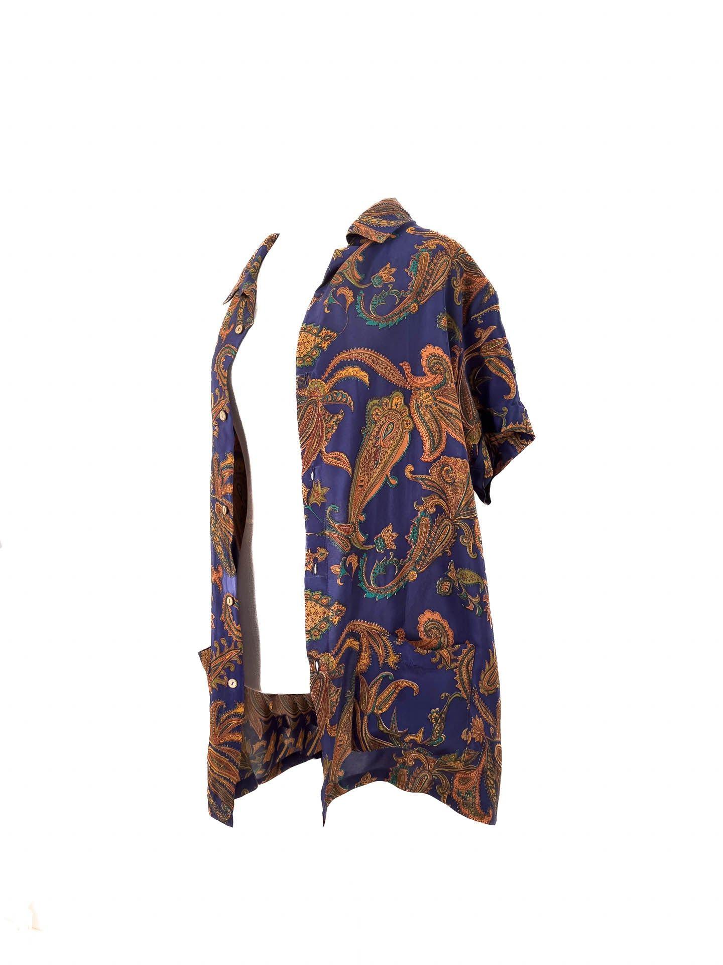 Camisa para Dos Azul Seda-4