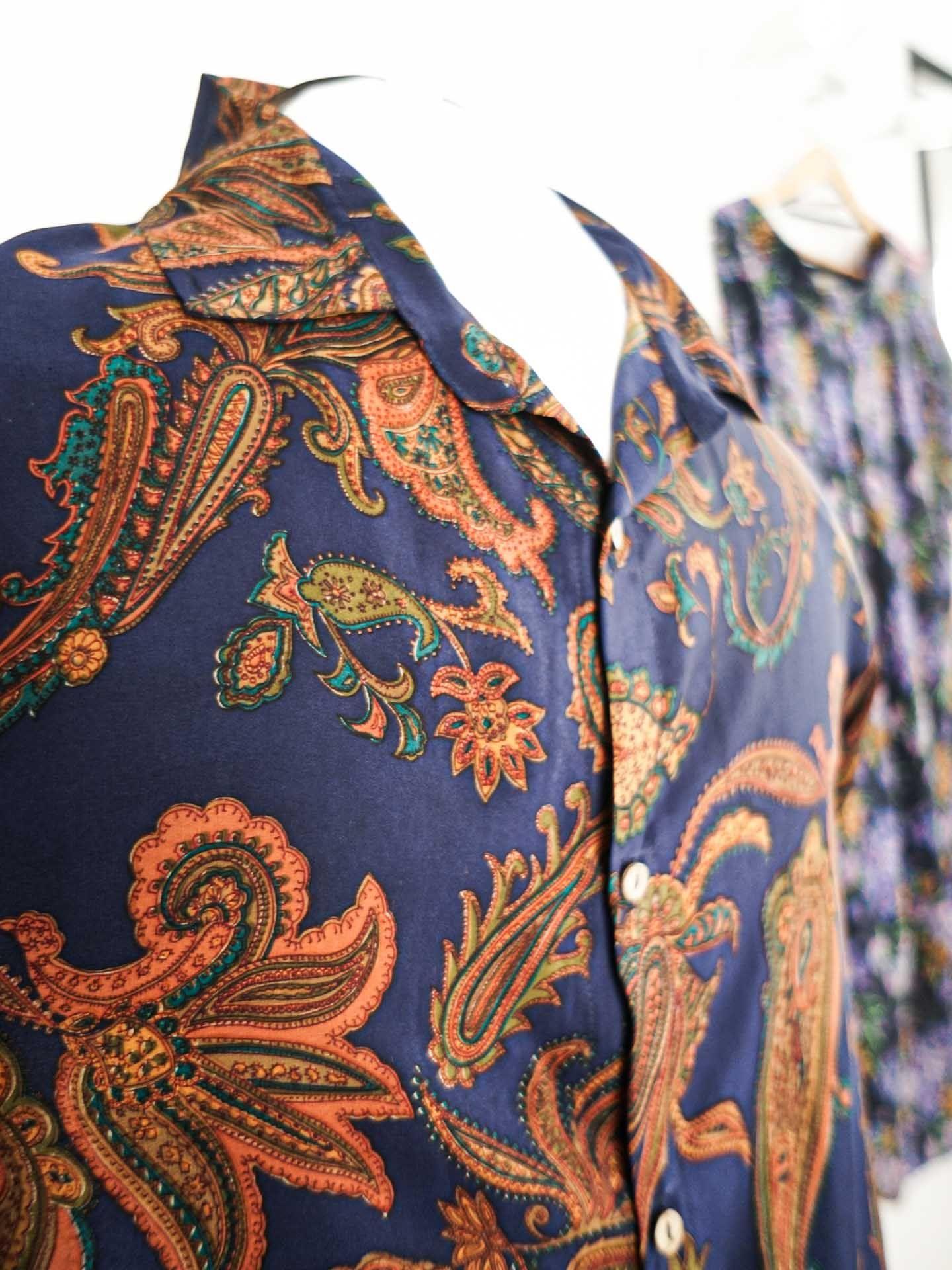 Camisa para Dos Azul Seda-6