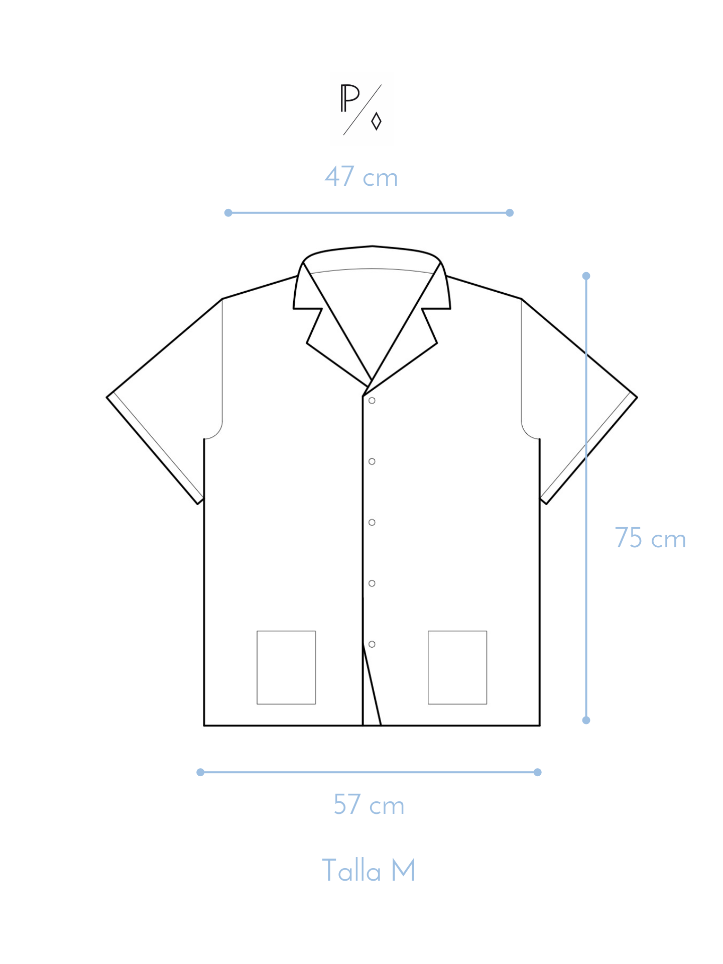 Camisa para Dos Azul Seda-8
