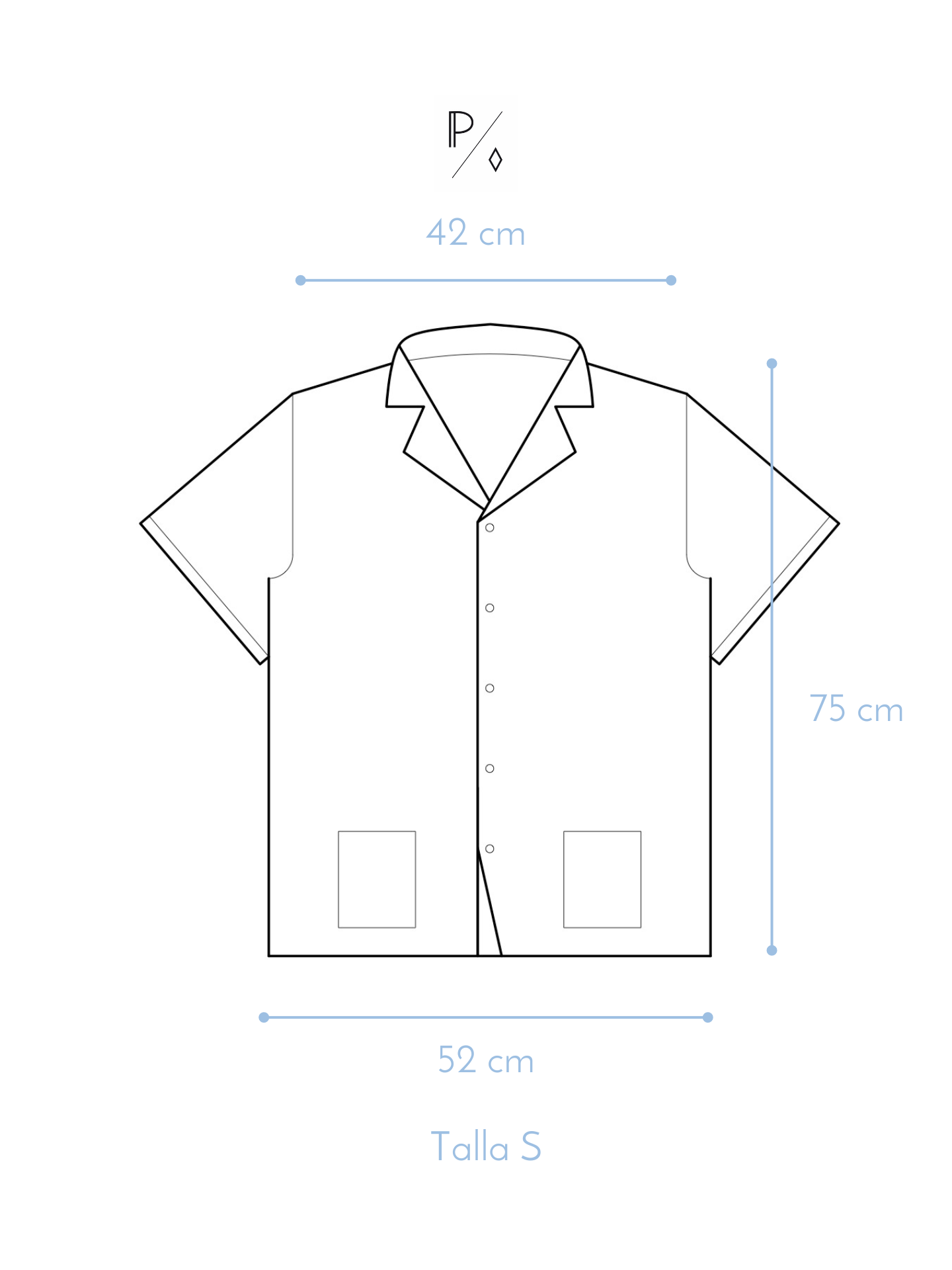 Camisa para Dos Azul Seda-9