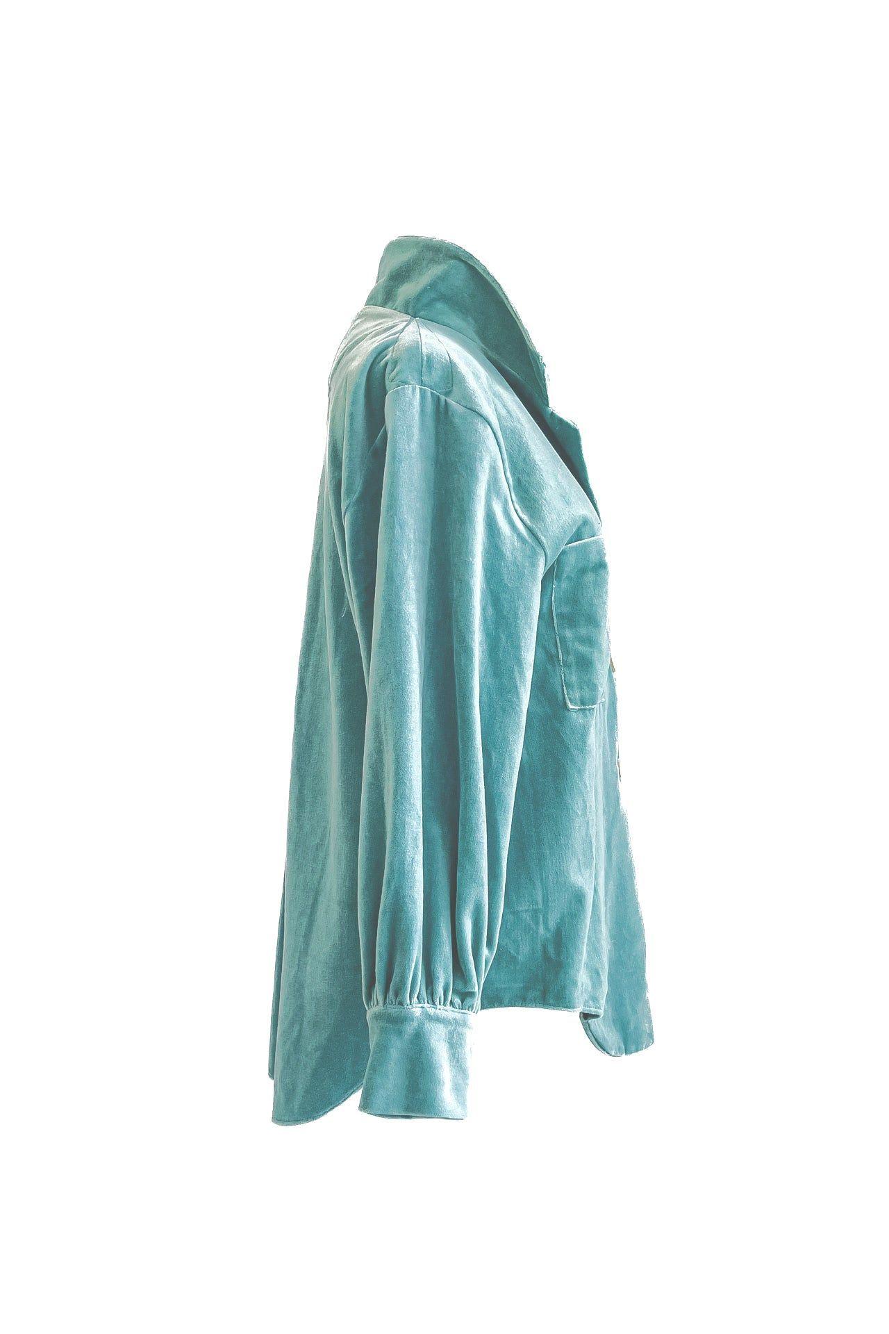 Leñadora Terciopelo Turquesa-5