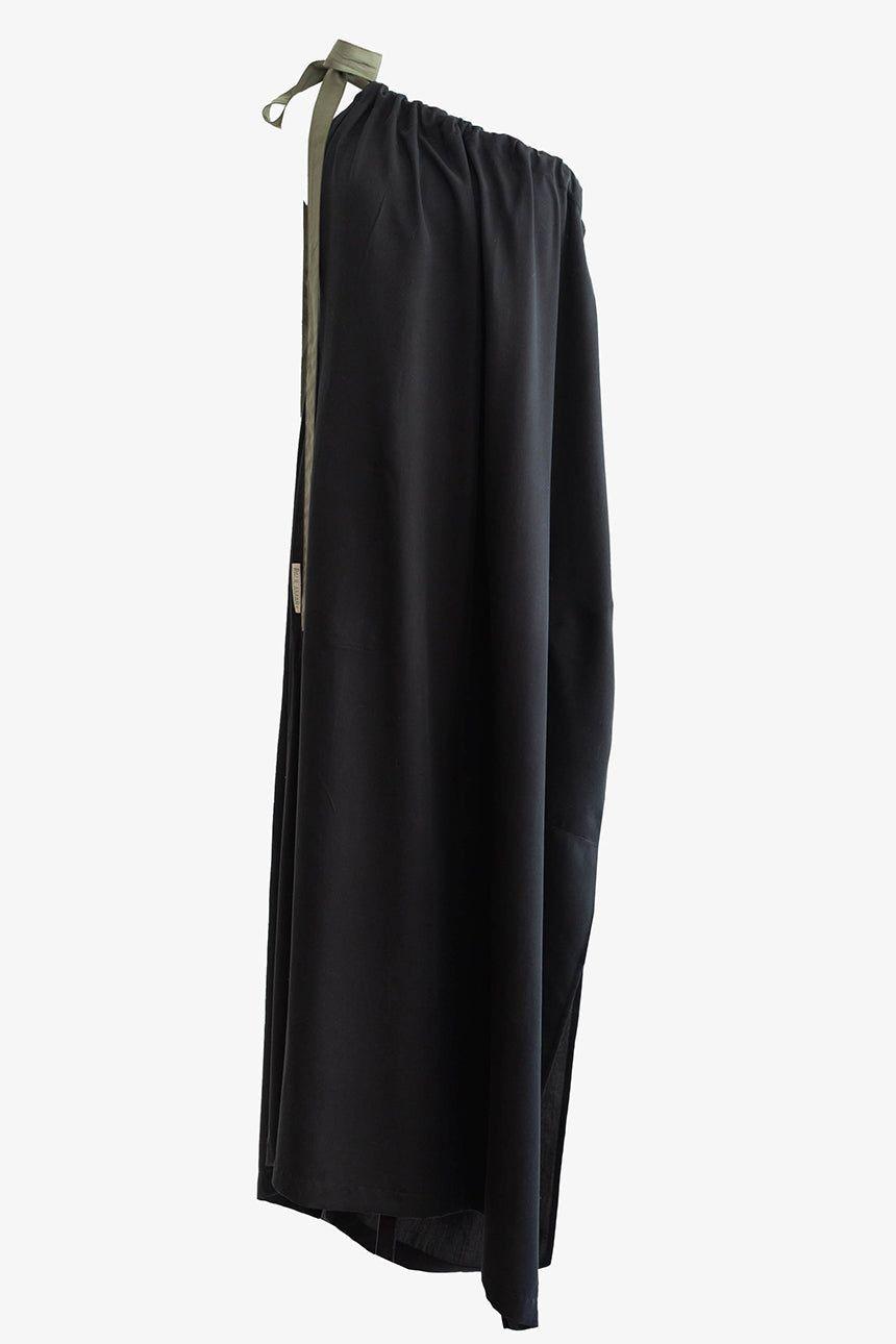 Vestido Risco Tencel Negro-2