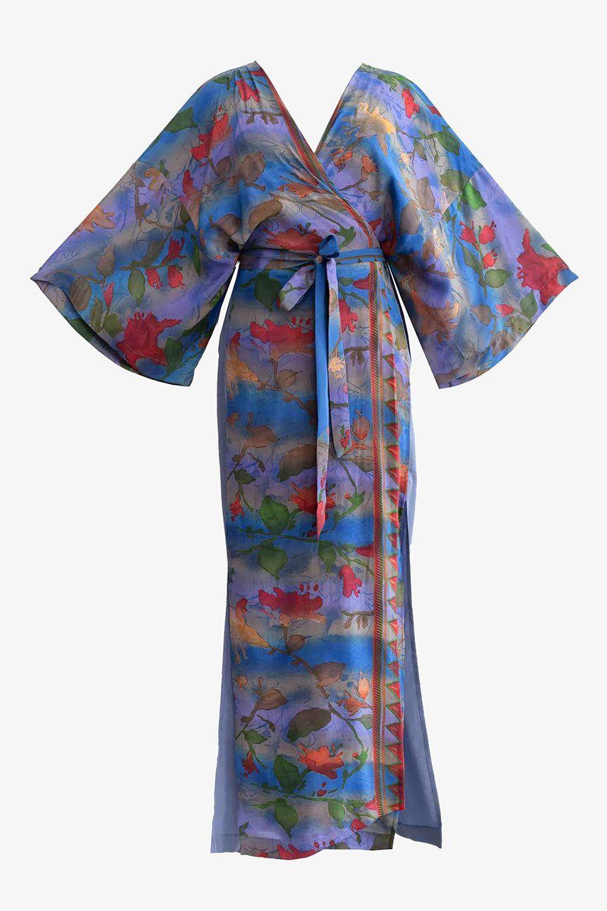 Kimono Vestido Manantial Seda-Tencel Morado-2