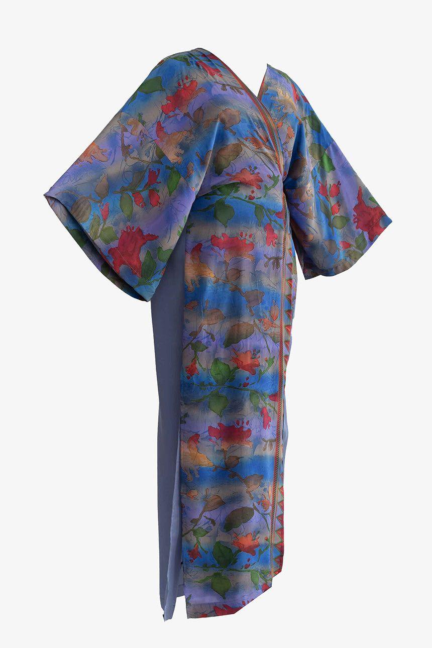 Kimono Vestido Manantial Seda-Tencel Morado-3