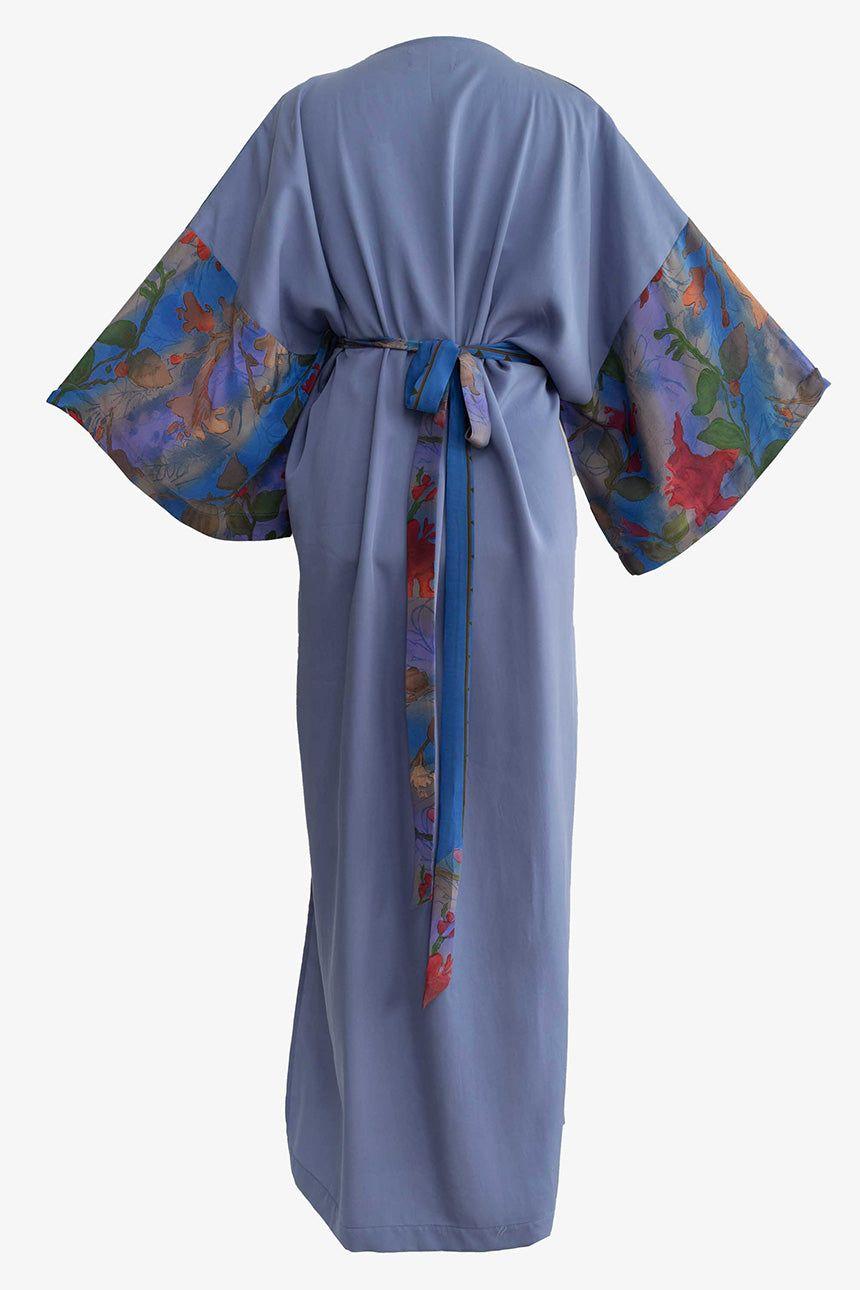 Kimono Vestido Manantial Seda-Tencel Morado-4
