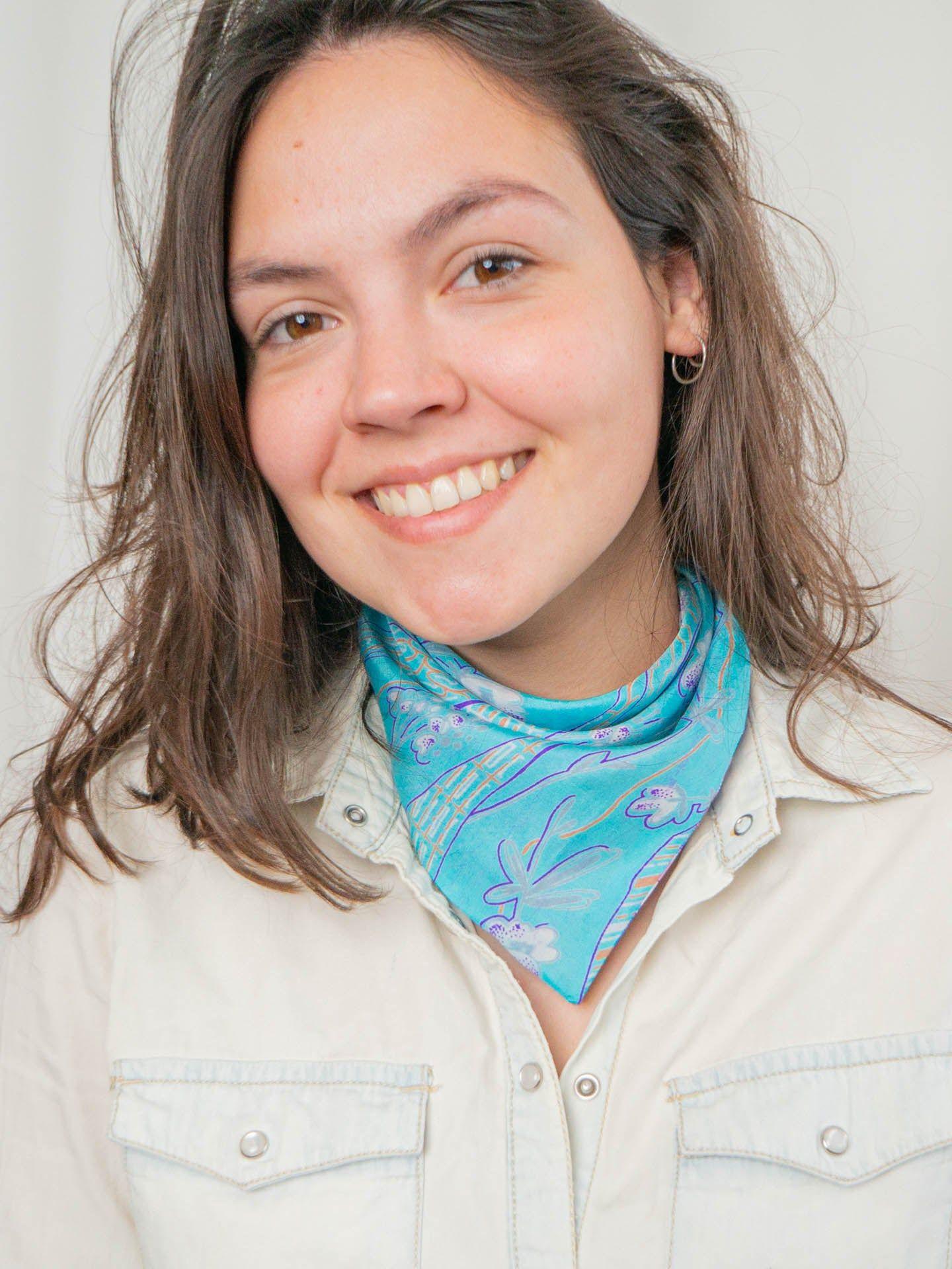 Pañoleta Seda Reversible Floreada-2