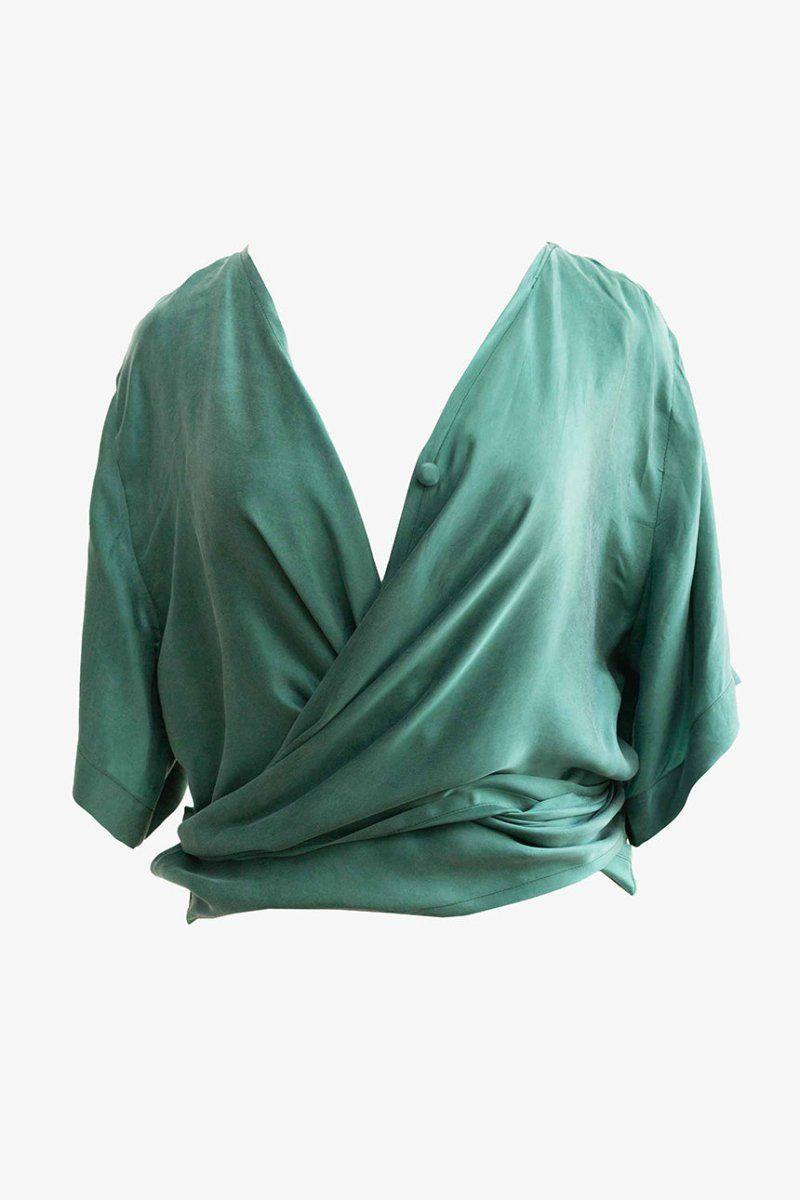 Blusón del Valle verde Cupro-4