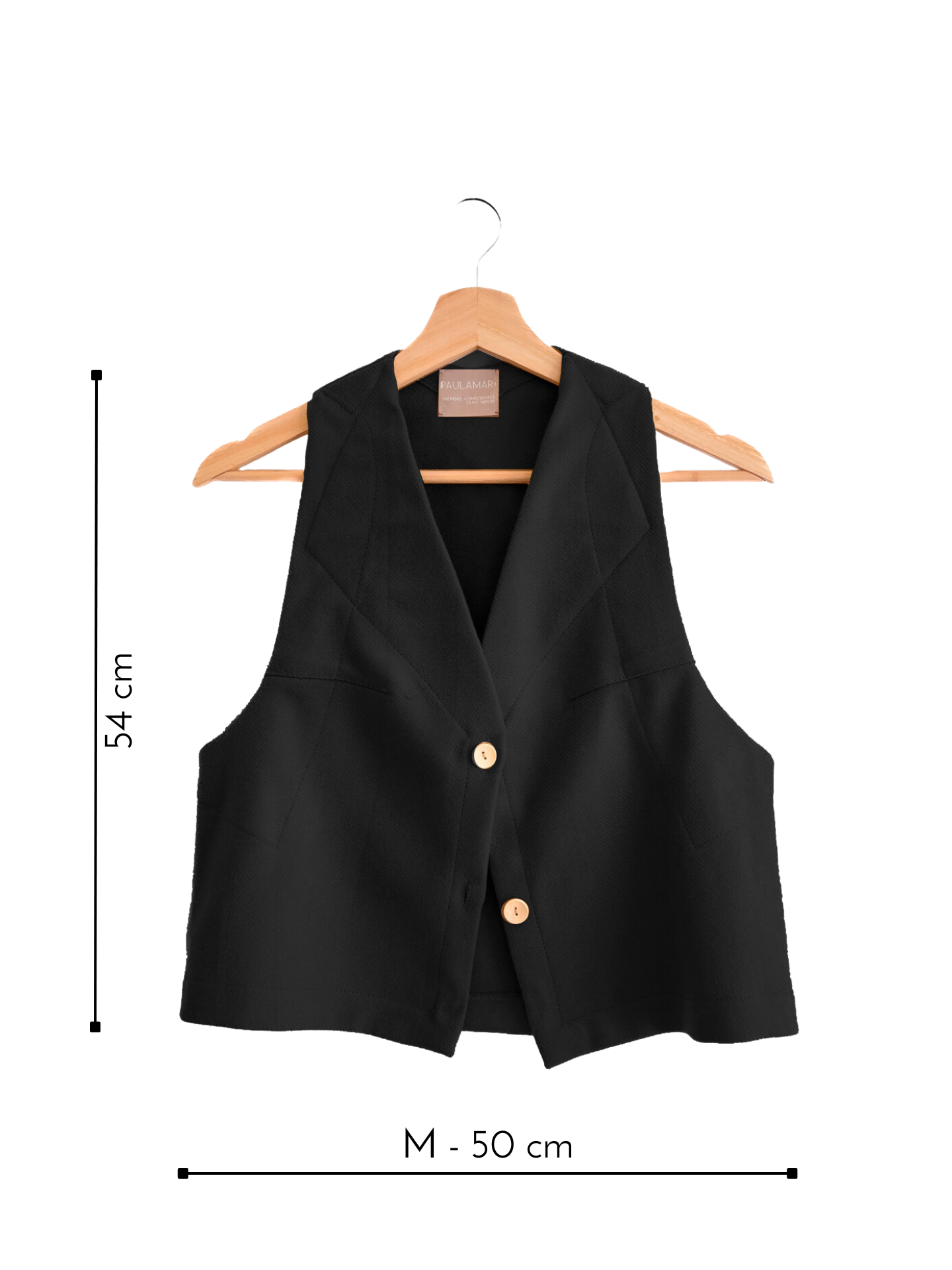 Vest 100% Lana Negro-3