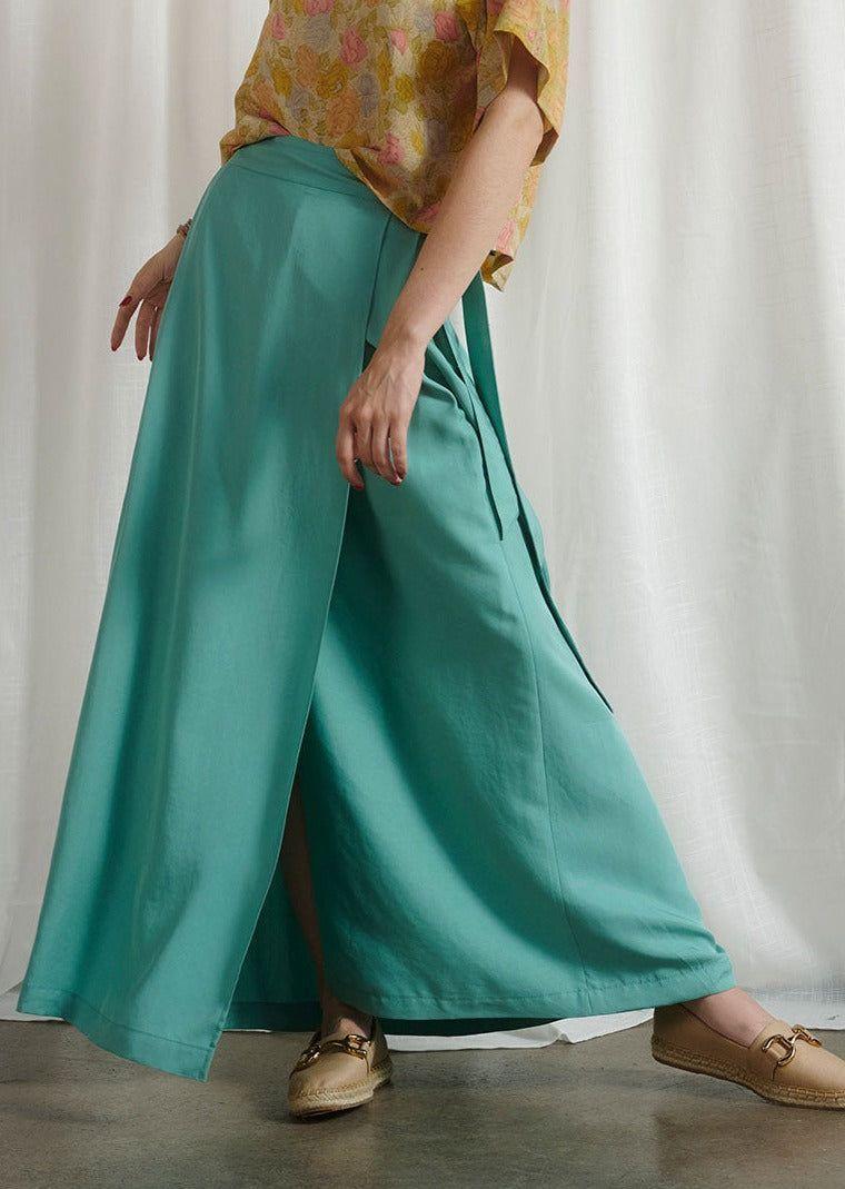 Falda Río TENCEL™ Verde Agua-0