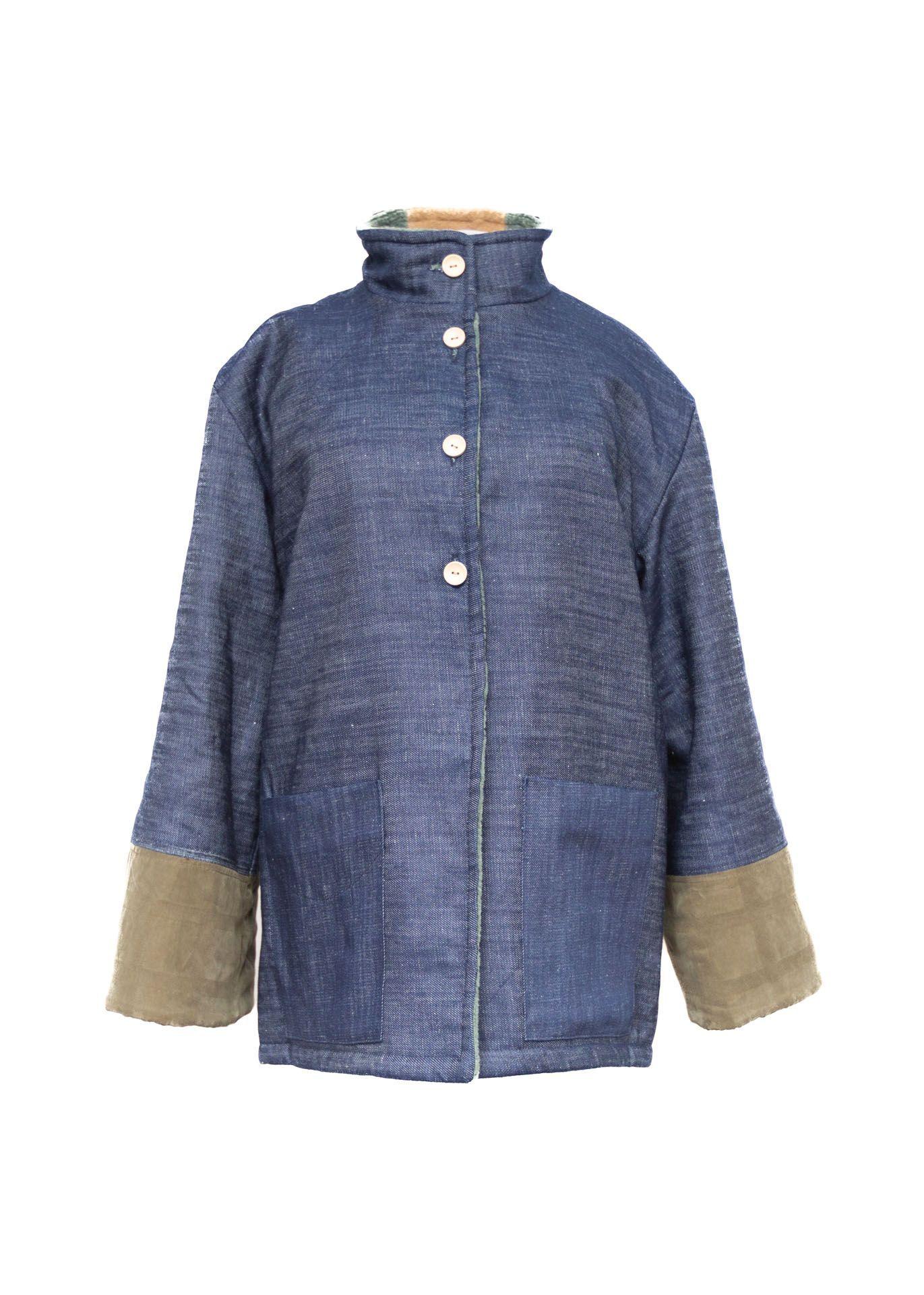 Chaquetón Reversible Lana Merino - Mezclilla-4