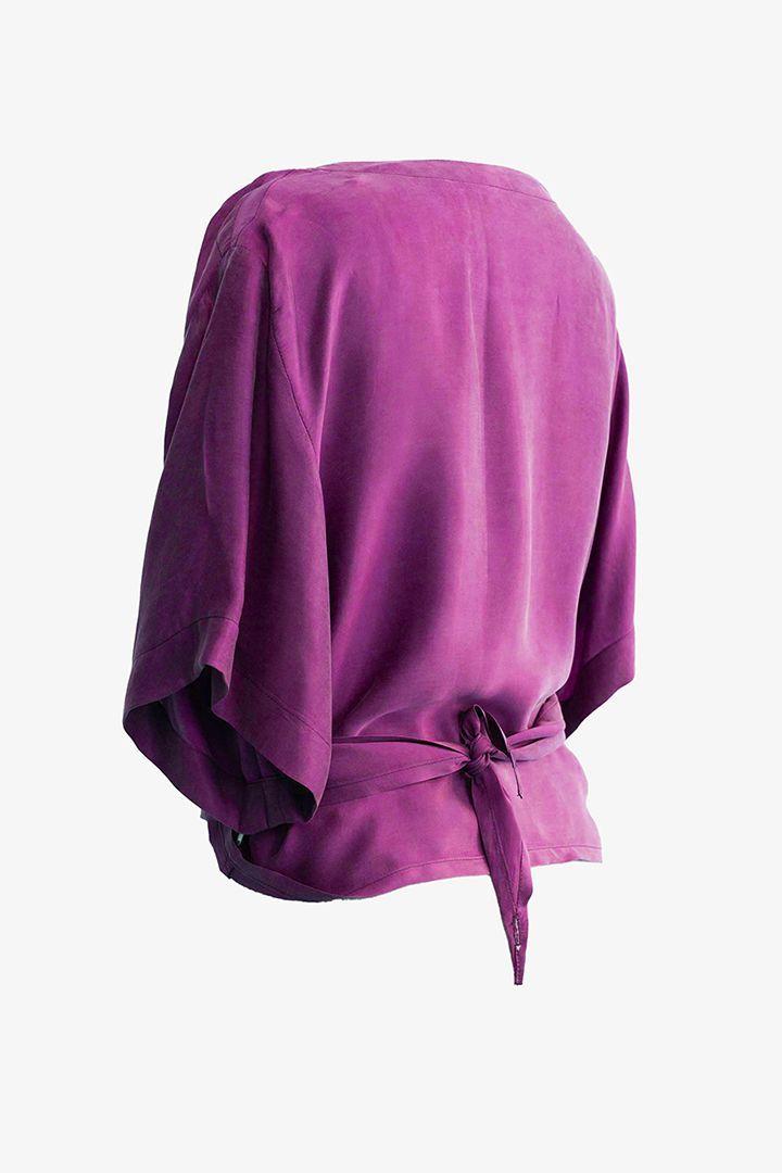 Blusón del Valle Cupro Fucsia Obispo-3