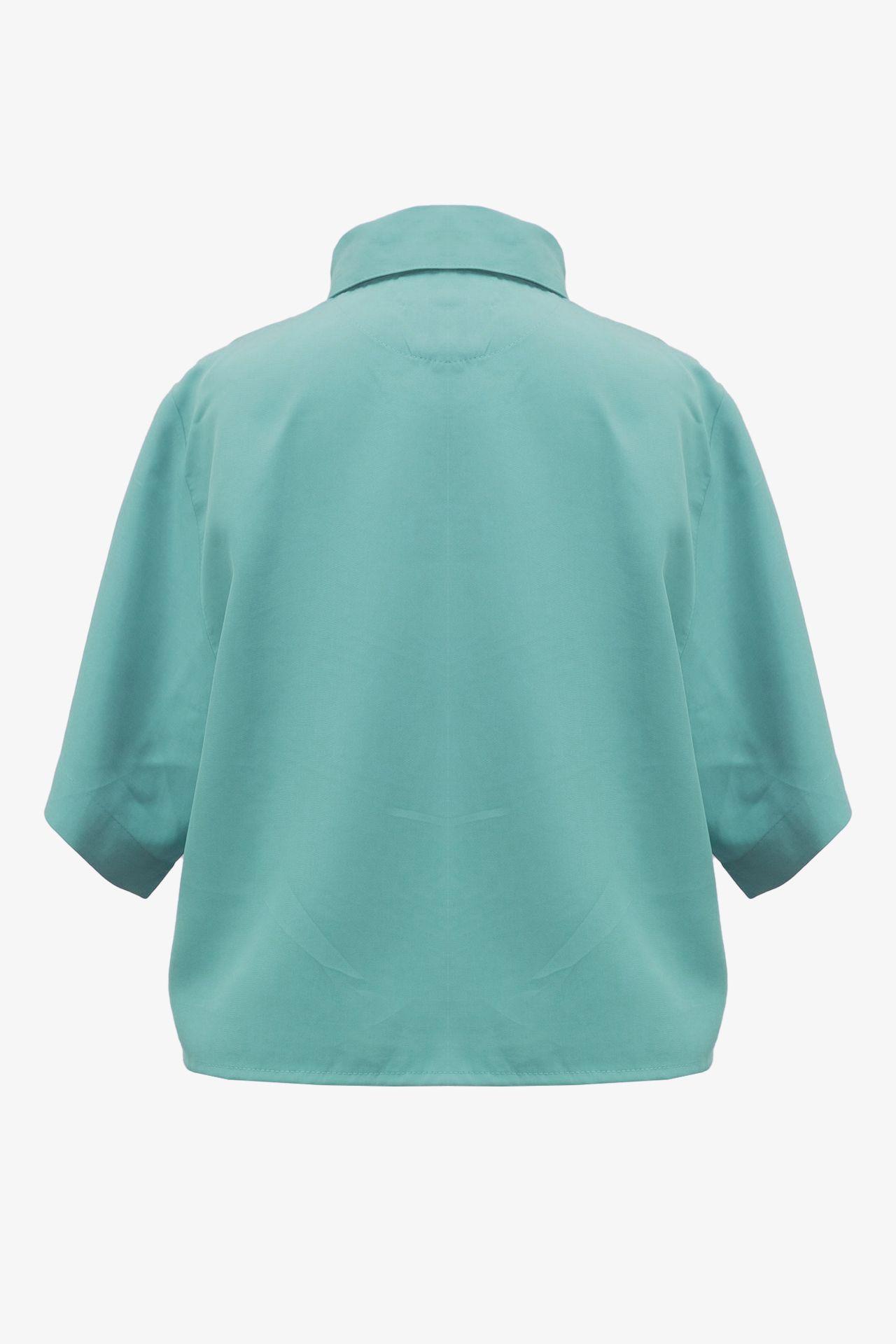 Camisa Crop TENCEL™ Verde agua-3