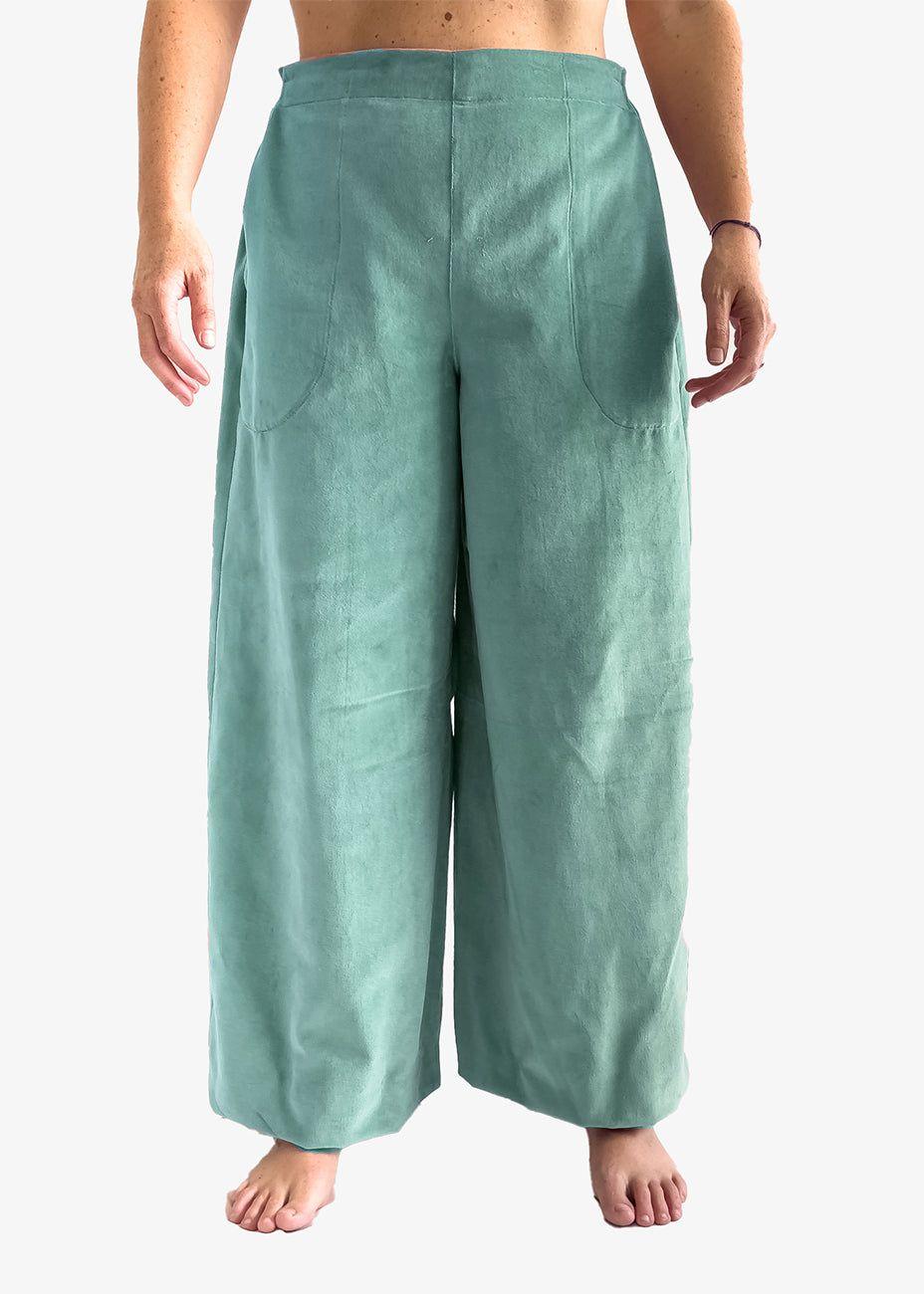 Pantalón Litoral Terciopelo 100% de Algodón Orgánico Turquesa-2