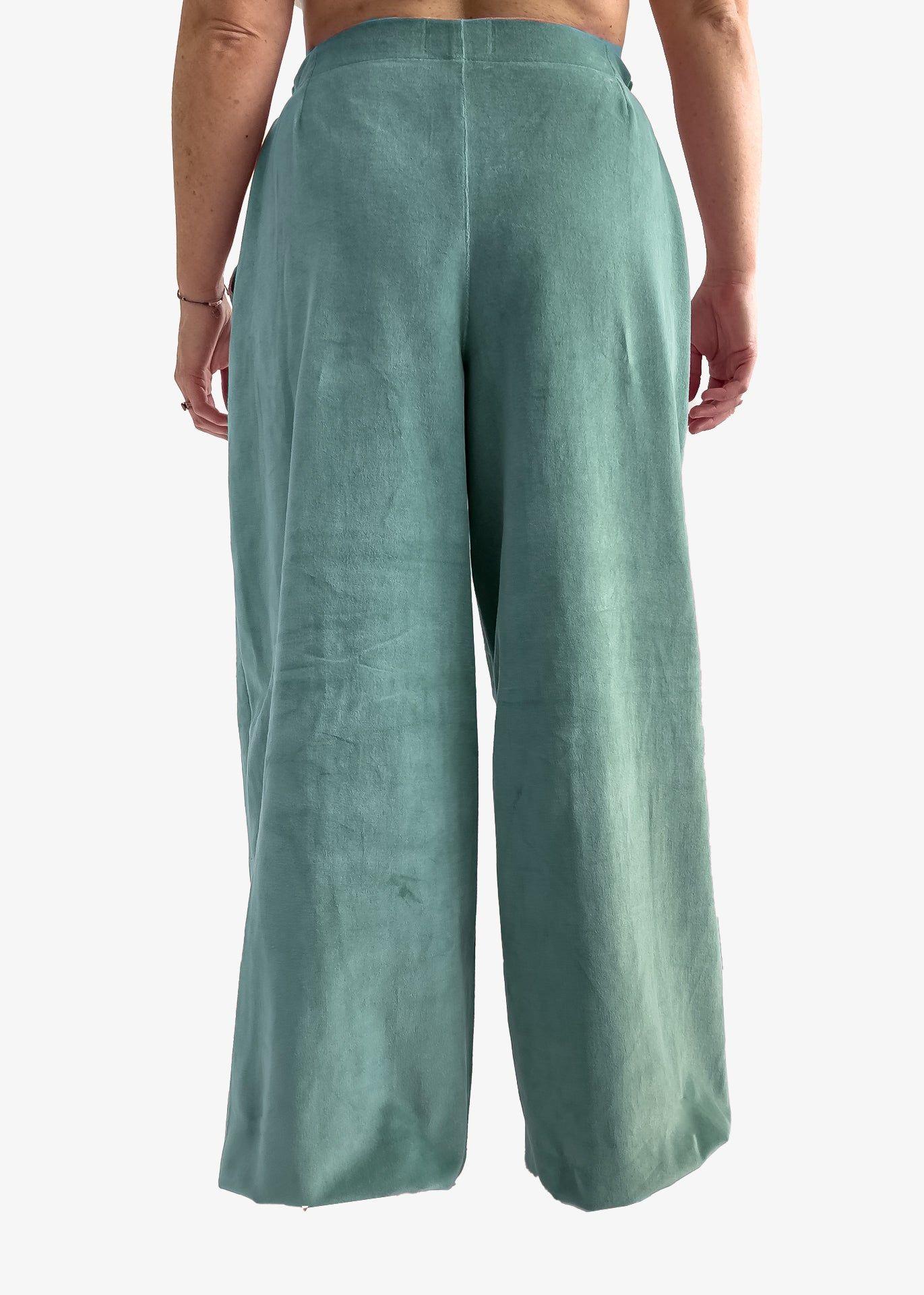 Pantalón Litoral Terciopelo 100% de Algodón Orgánico Turquesa-4