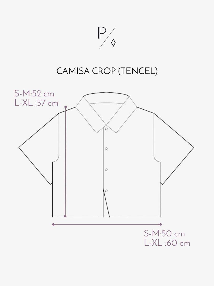 Camisa Crop  Tencel Blanco-5