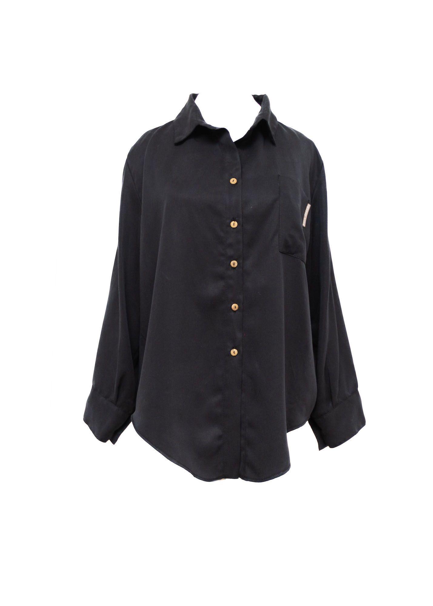 Blusón Camisero TENCEL™ Negro-0