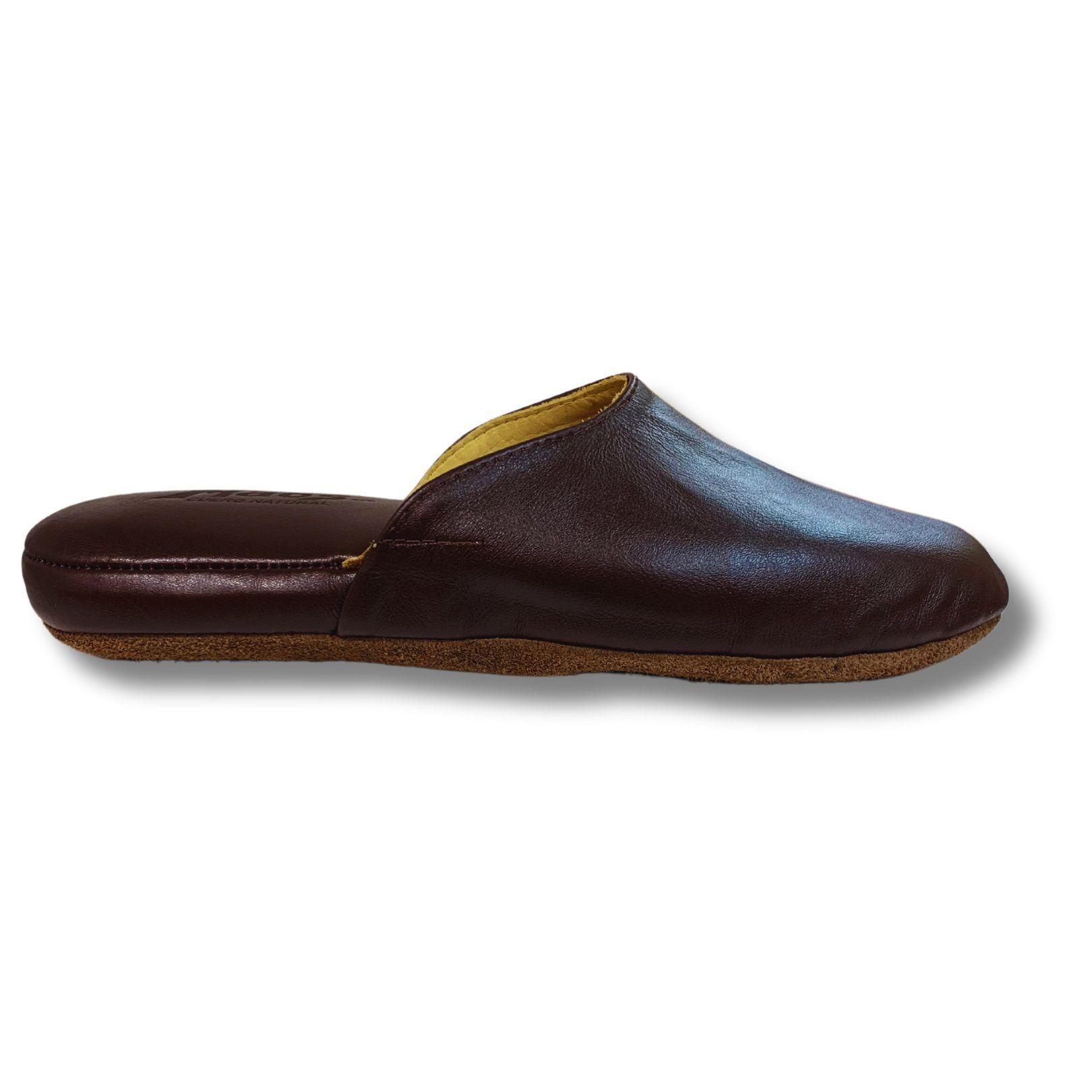 Pantuflas/Zapatillas de levantar Cuero Hombre 22 maos café-0