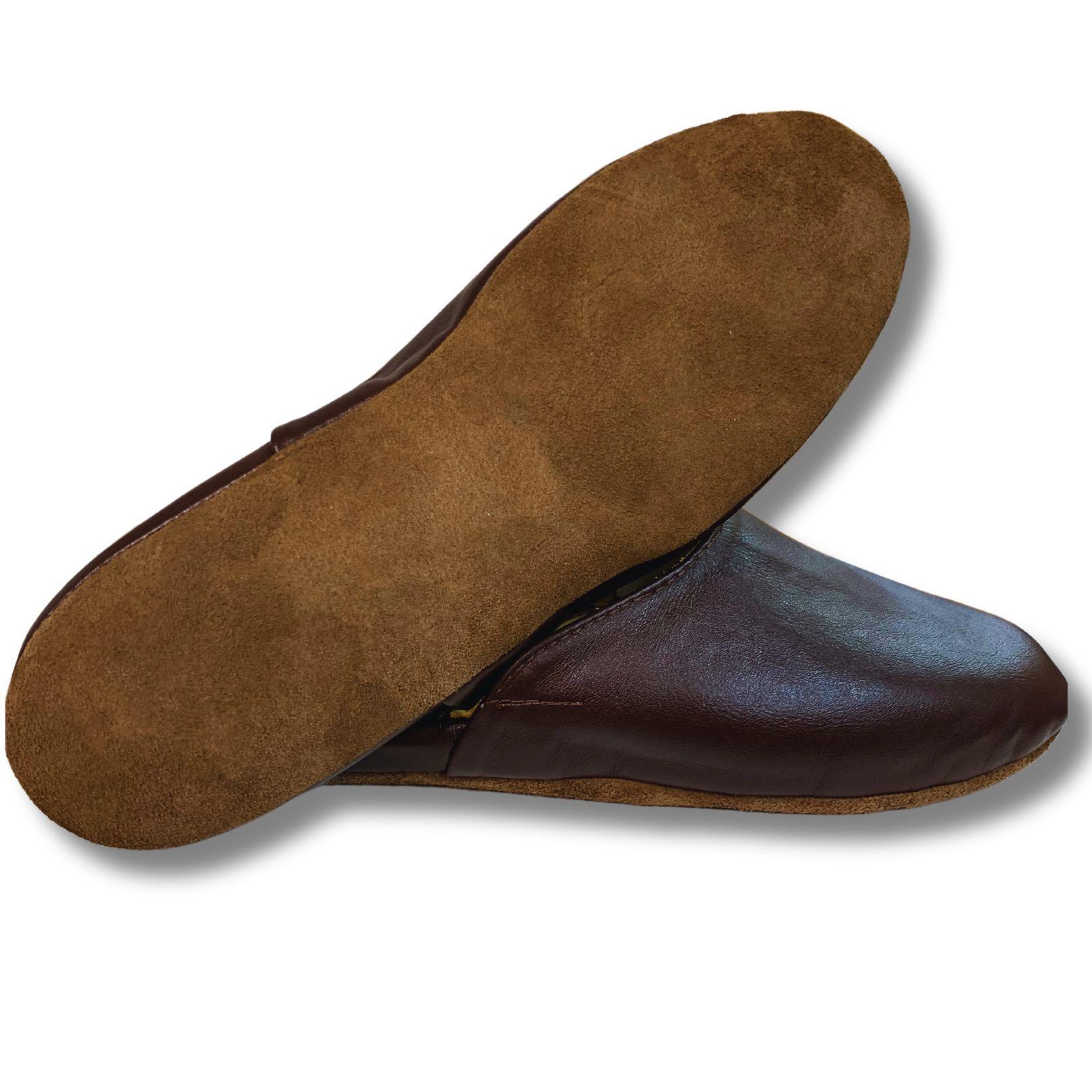 Pantuflas/Zapatillas de levantar Cuero Hombre 22 maos café-2