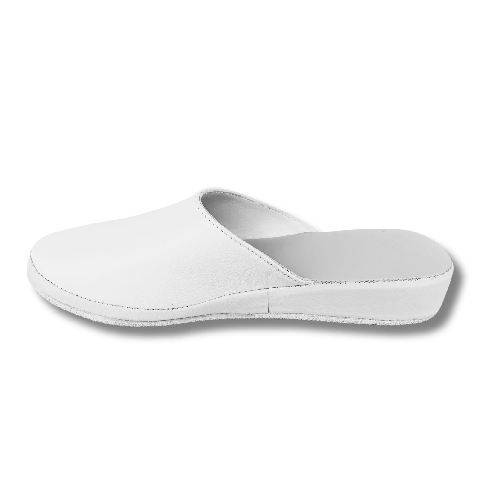 Pantuflas/Zapatillas de levantar Cuero Mujer 24 blanco-1