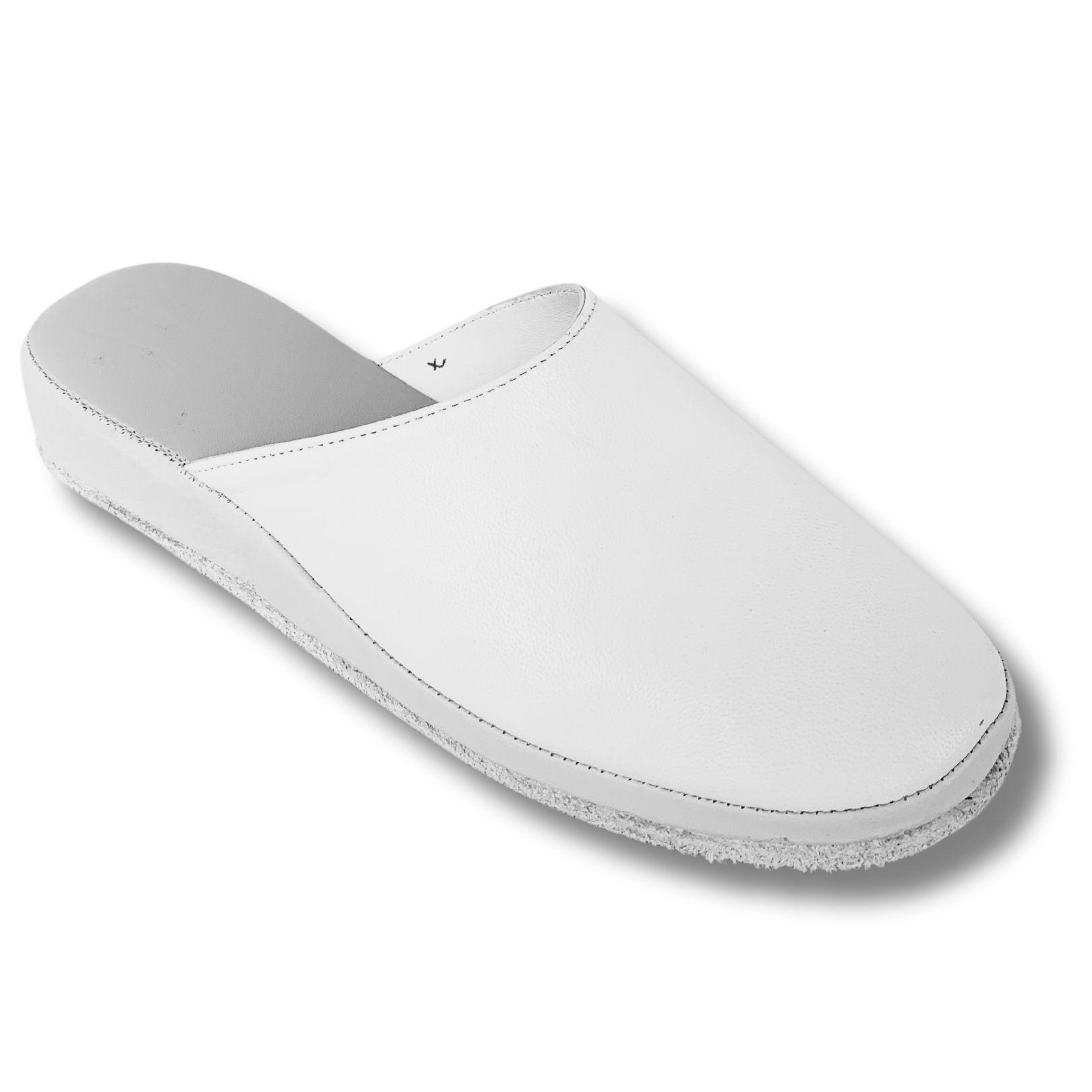 Pantuflas/Zapatillas de levantar Cuero Mujer 24 blanco-2