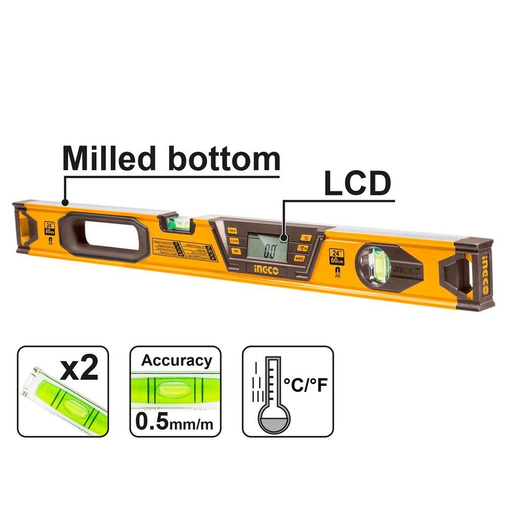Nivel Digital Industrial  60Cm/24" Ingco Hsl08060D-2